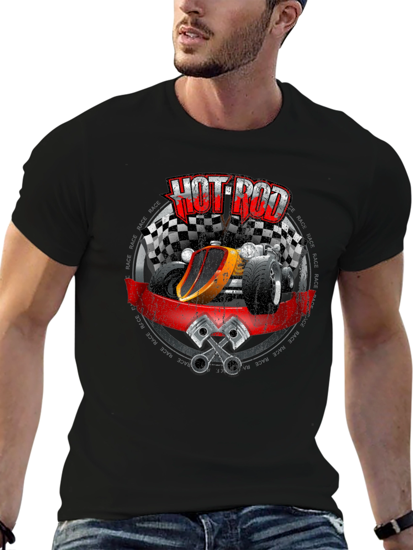 Hot Rod Graphic Tee - Race Car T-Shirt