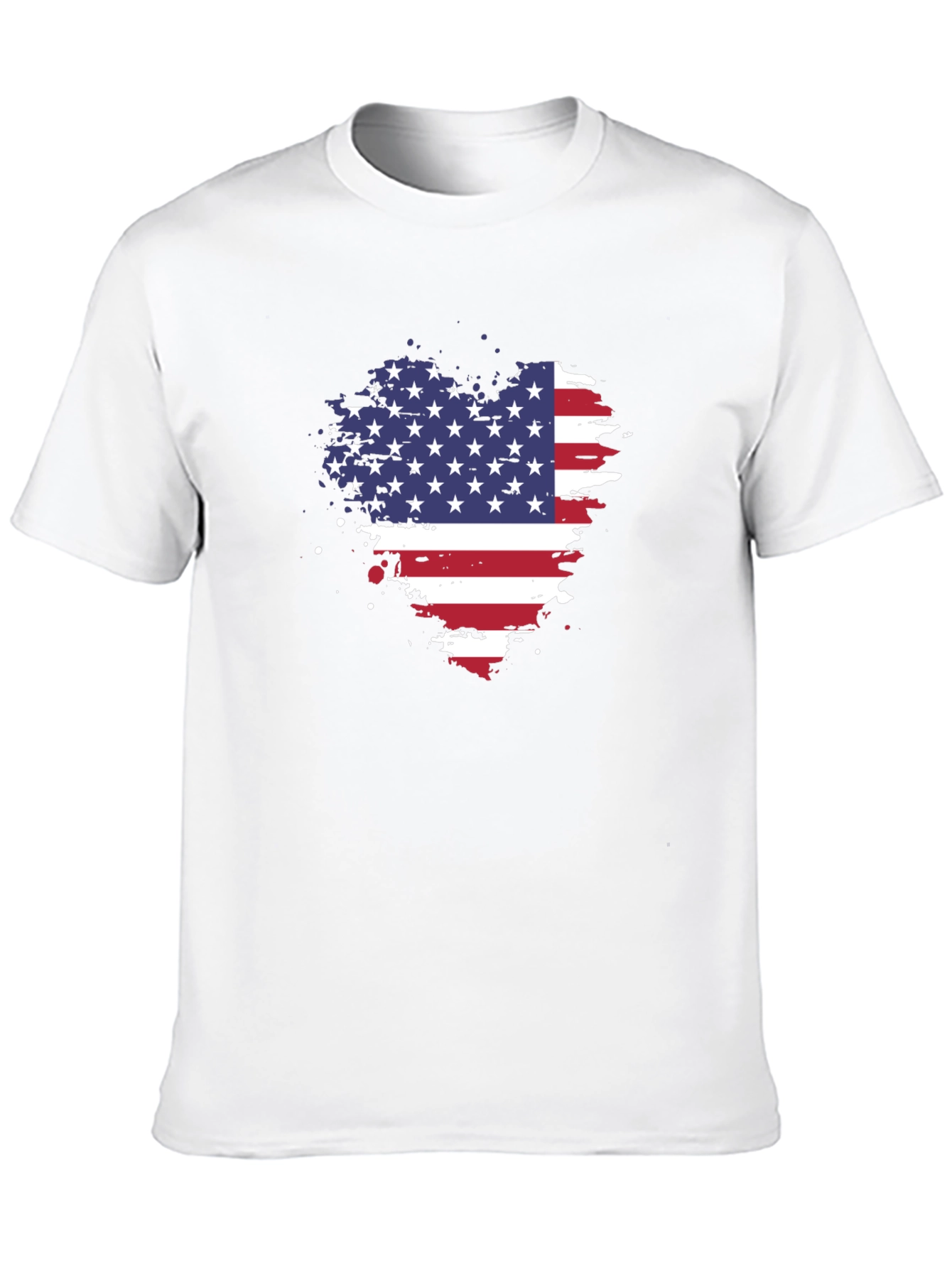 USA Flag Heart T-Shirt Patriotic