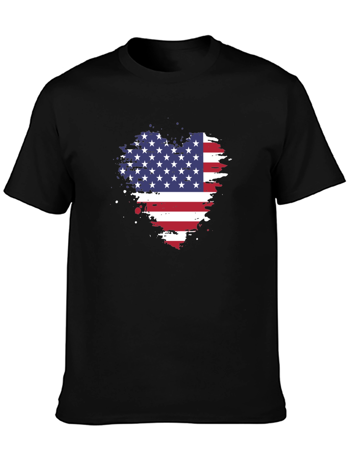 USA Flag Heart T-Shirt Patriotic
