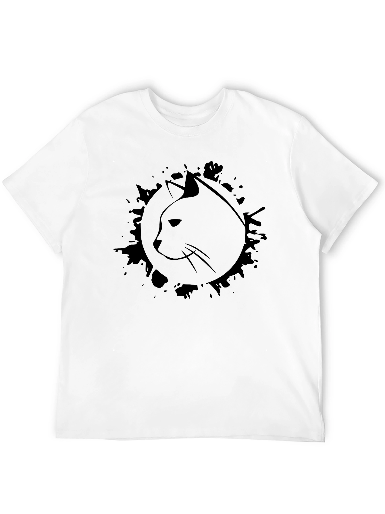 Mens Black Cat Graphic T-Shirt