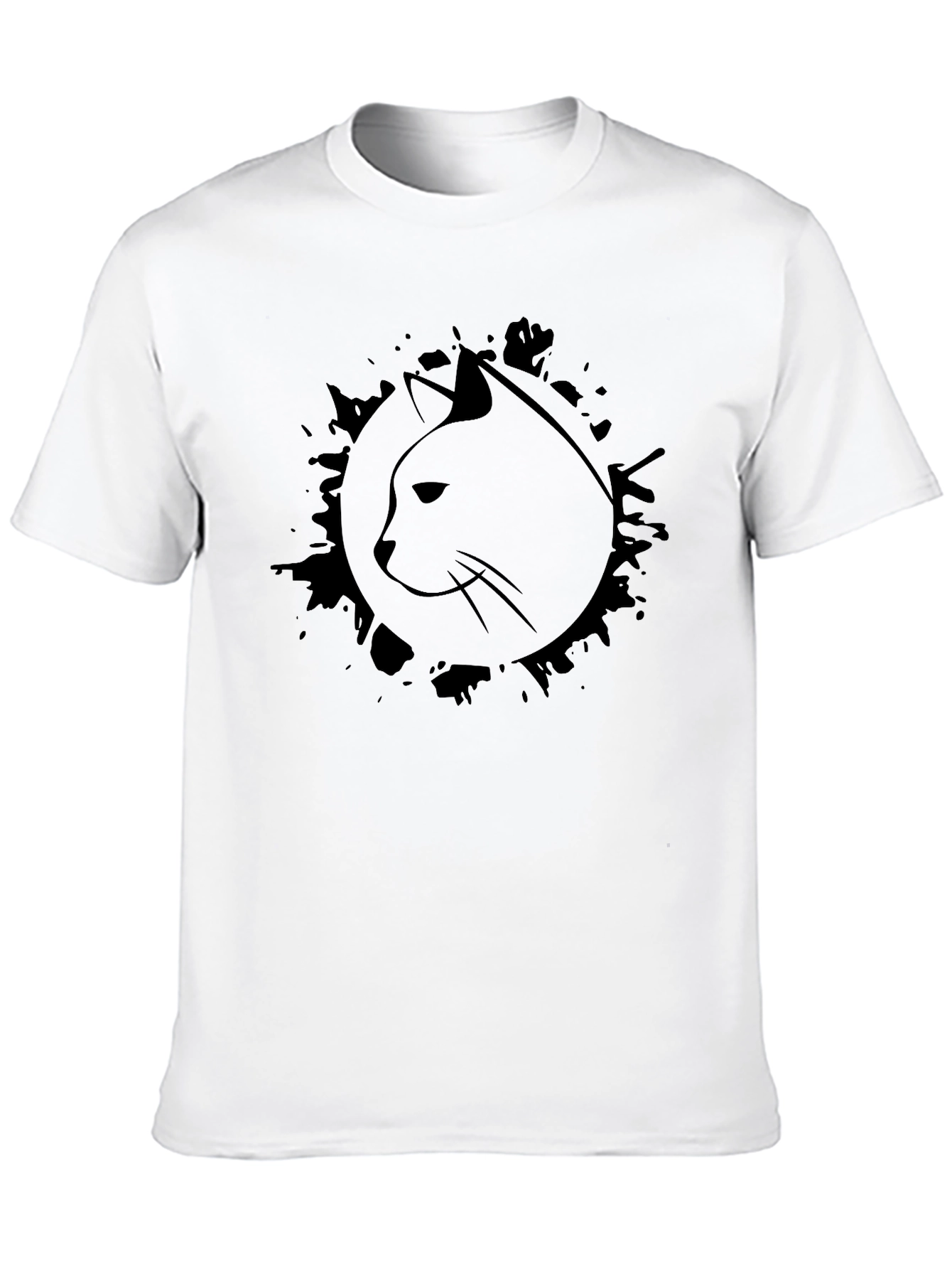 Mens Black Cat Graphic T-Shirt