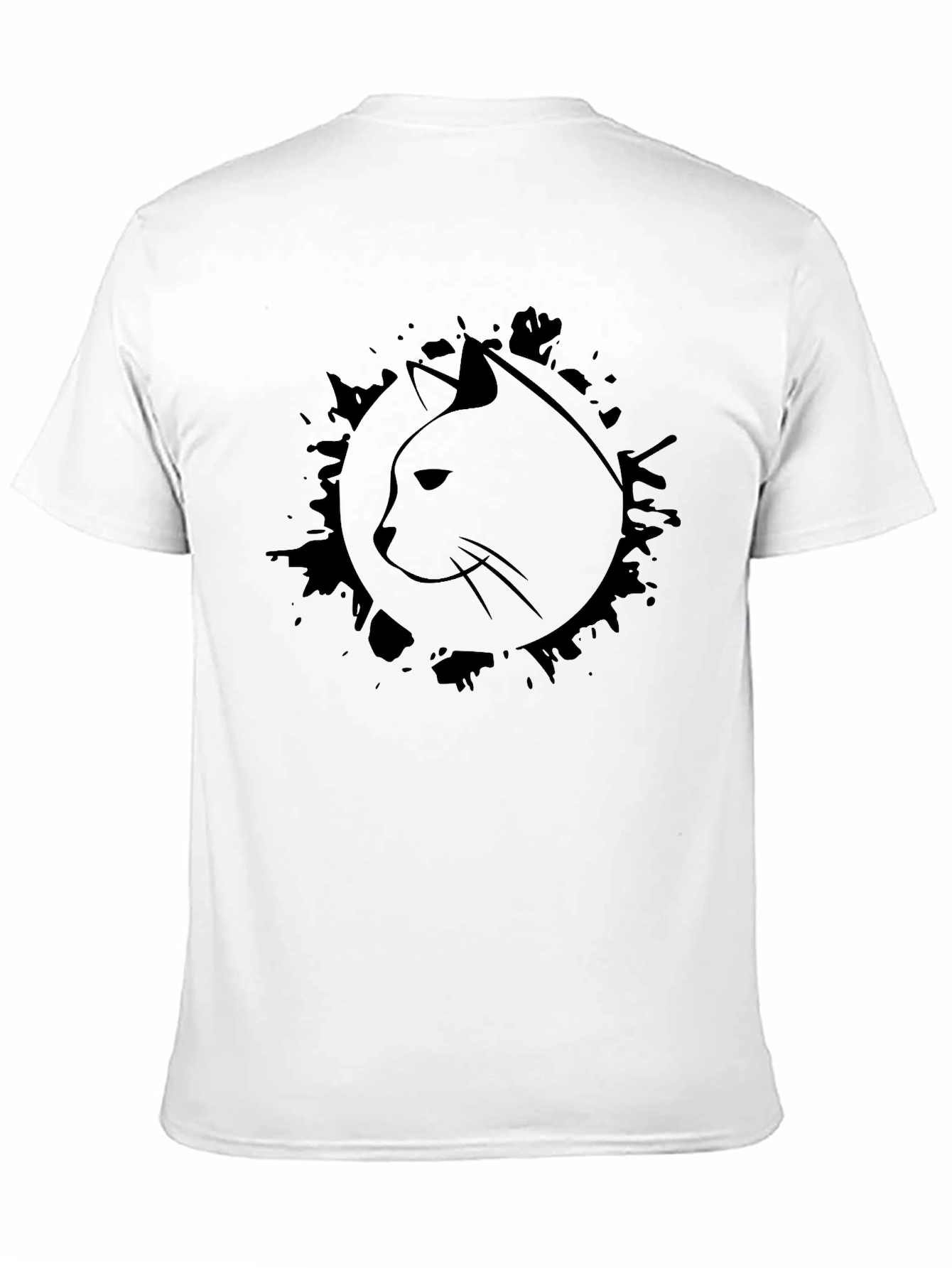 Mens Black Cat Graphic T-Shirt