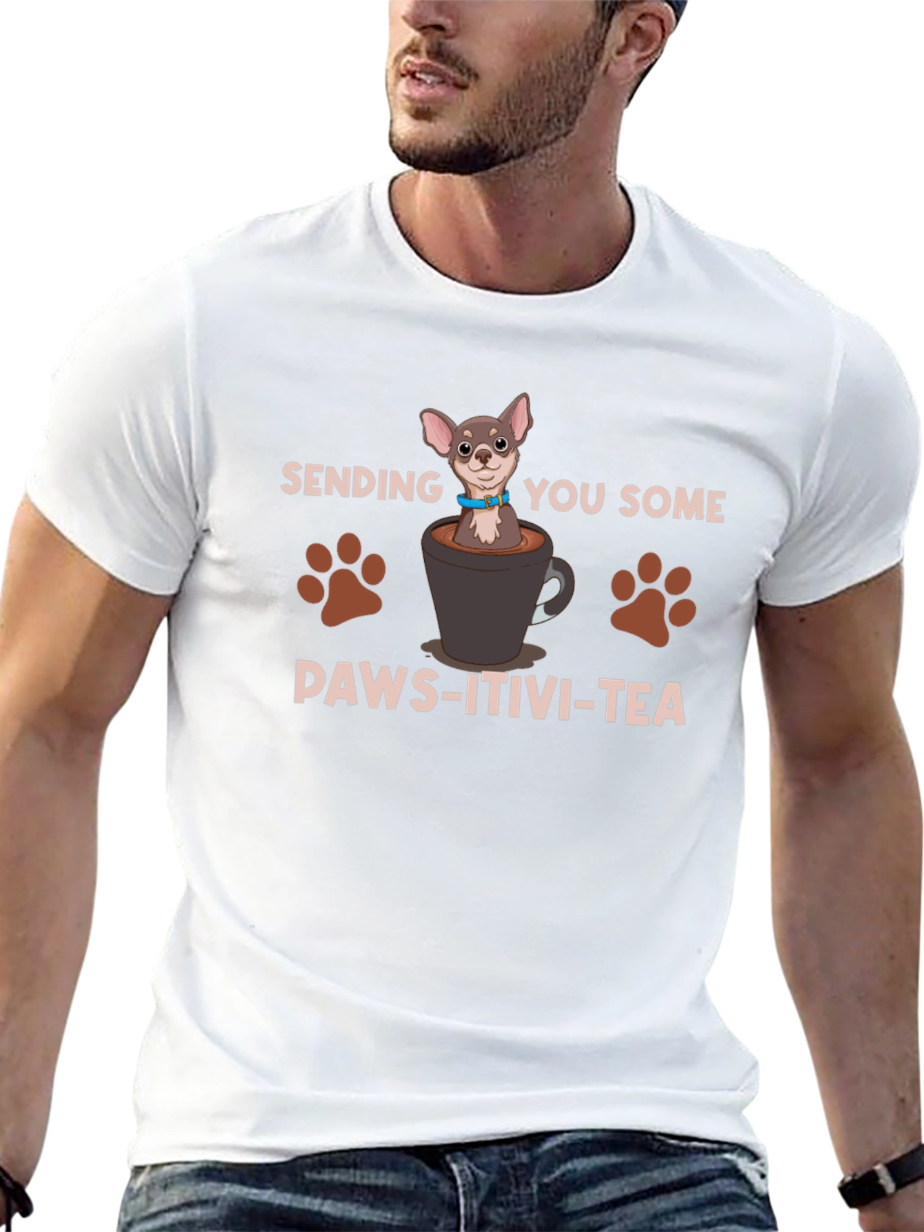 Paws-itivity T-Shirt - Chihuahua in a Cup Design