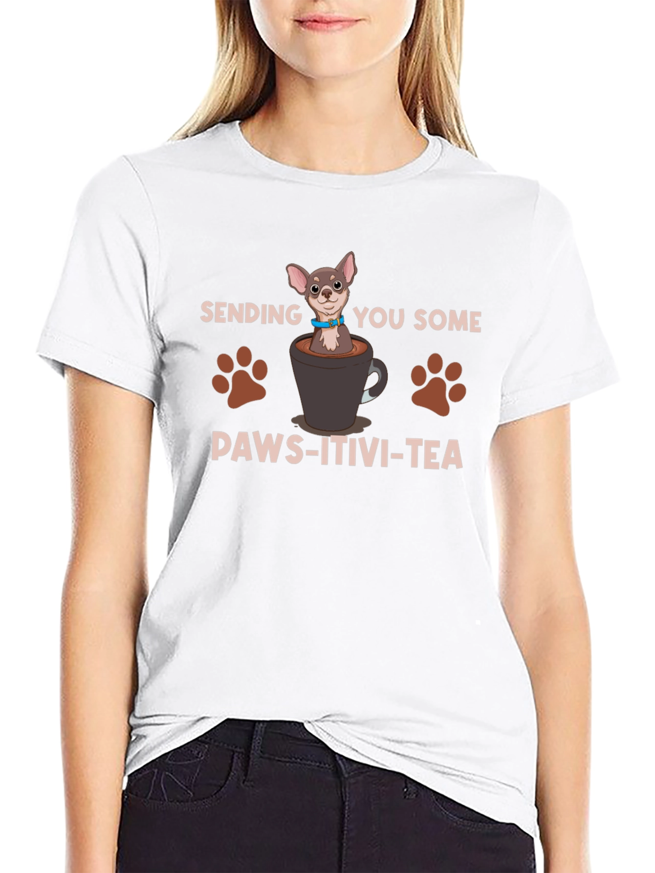 Paws-itivity T-Shirt - Chihuahua in a Cup Design