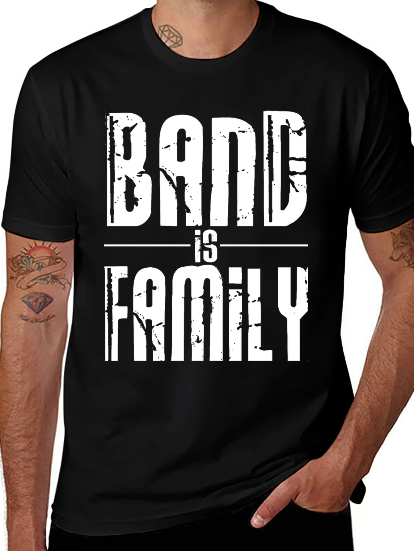 Band is Family Graphic Tee - Black Cotton T-Shirt