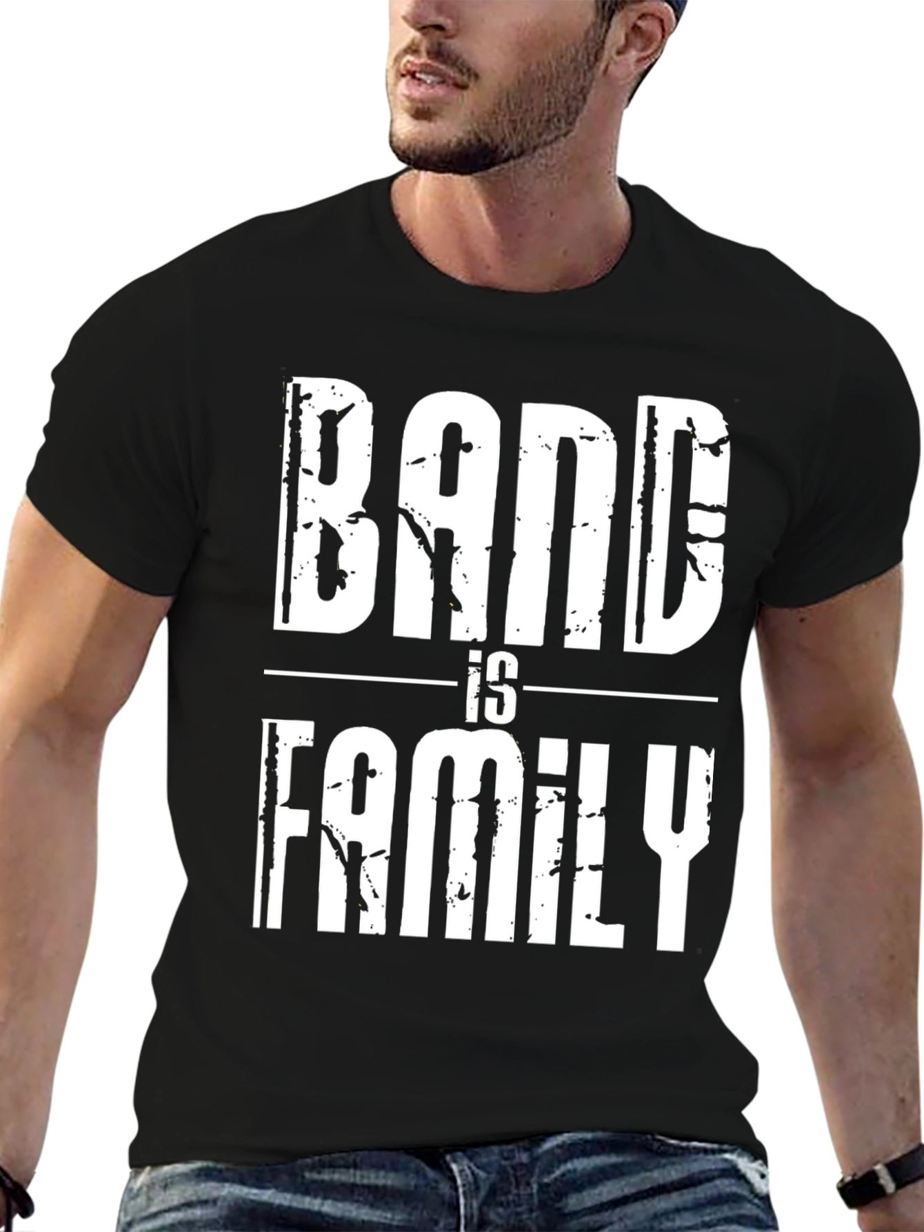 Band is Family Graphic Tee - Black Cotton T-Shirt