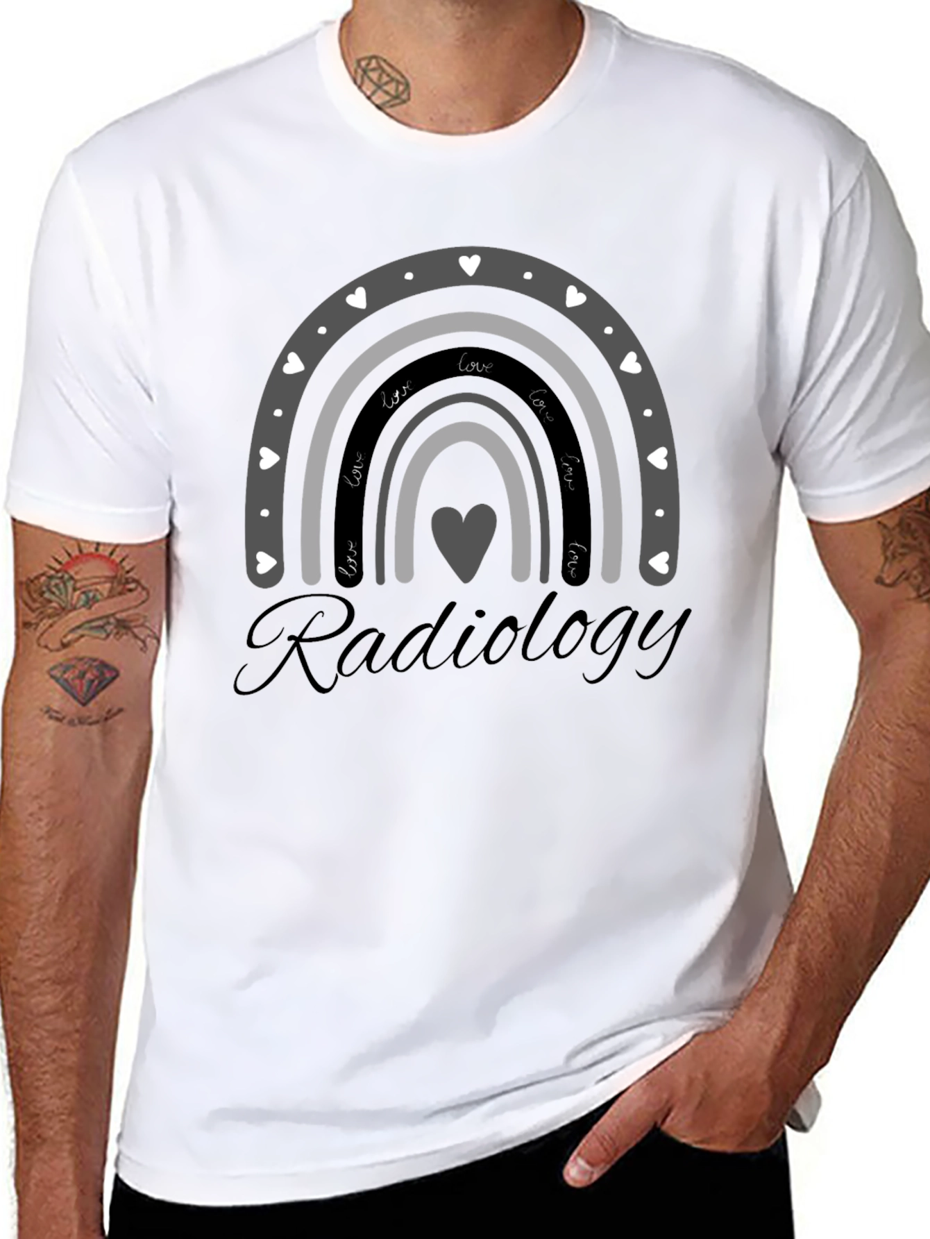Radiology Love Rainbow Graphic T-Shirt