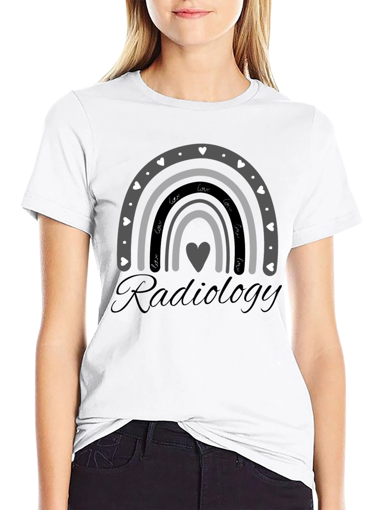 Radiology Love Rainbow Graphic T-Shirt