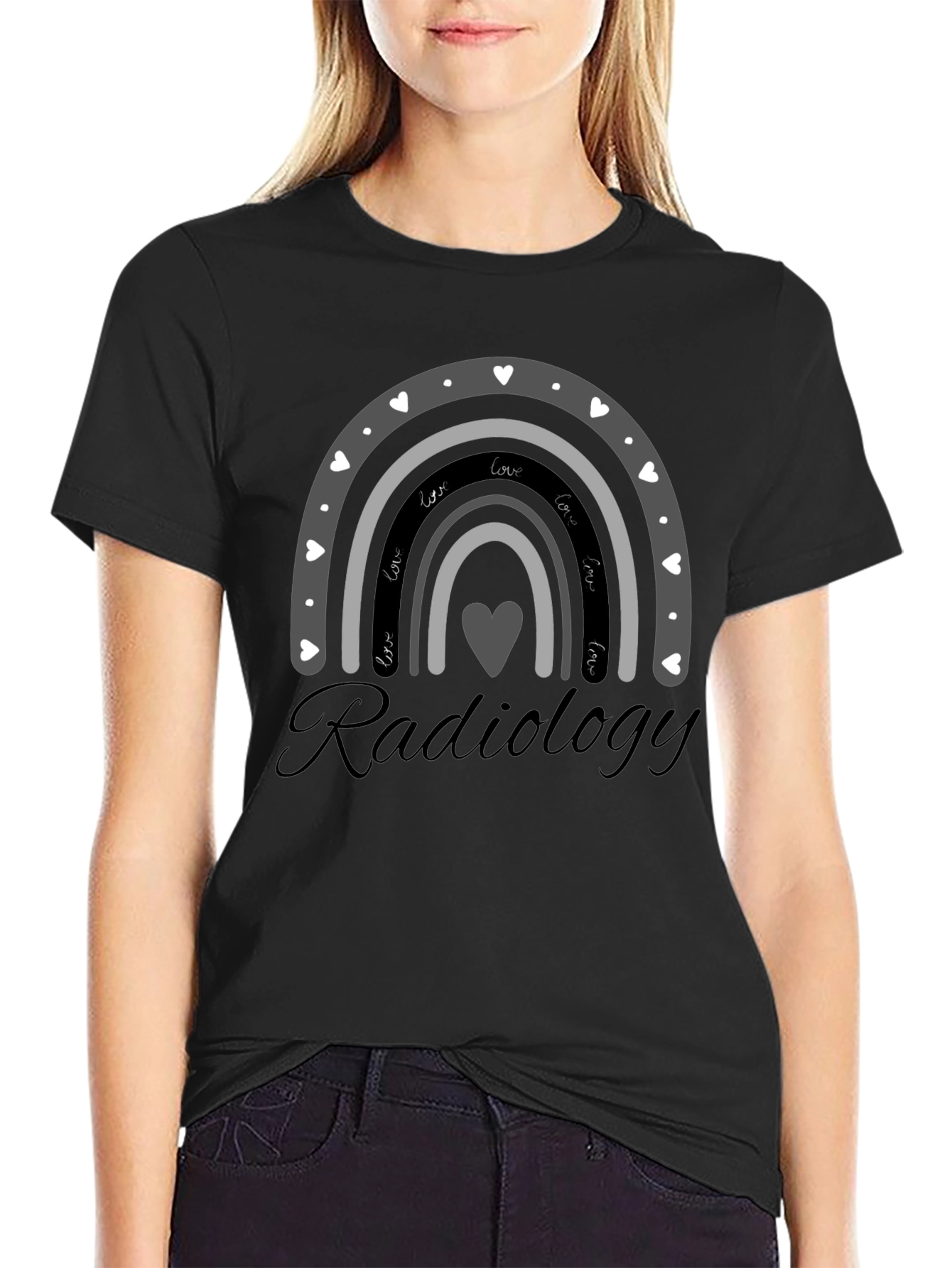 Radiology Love Rainbow Graphic T-Shirt