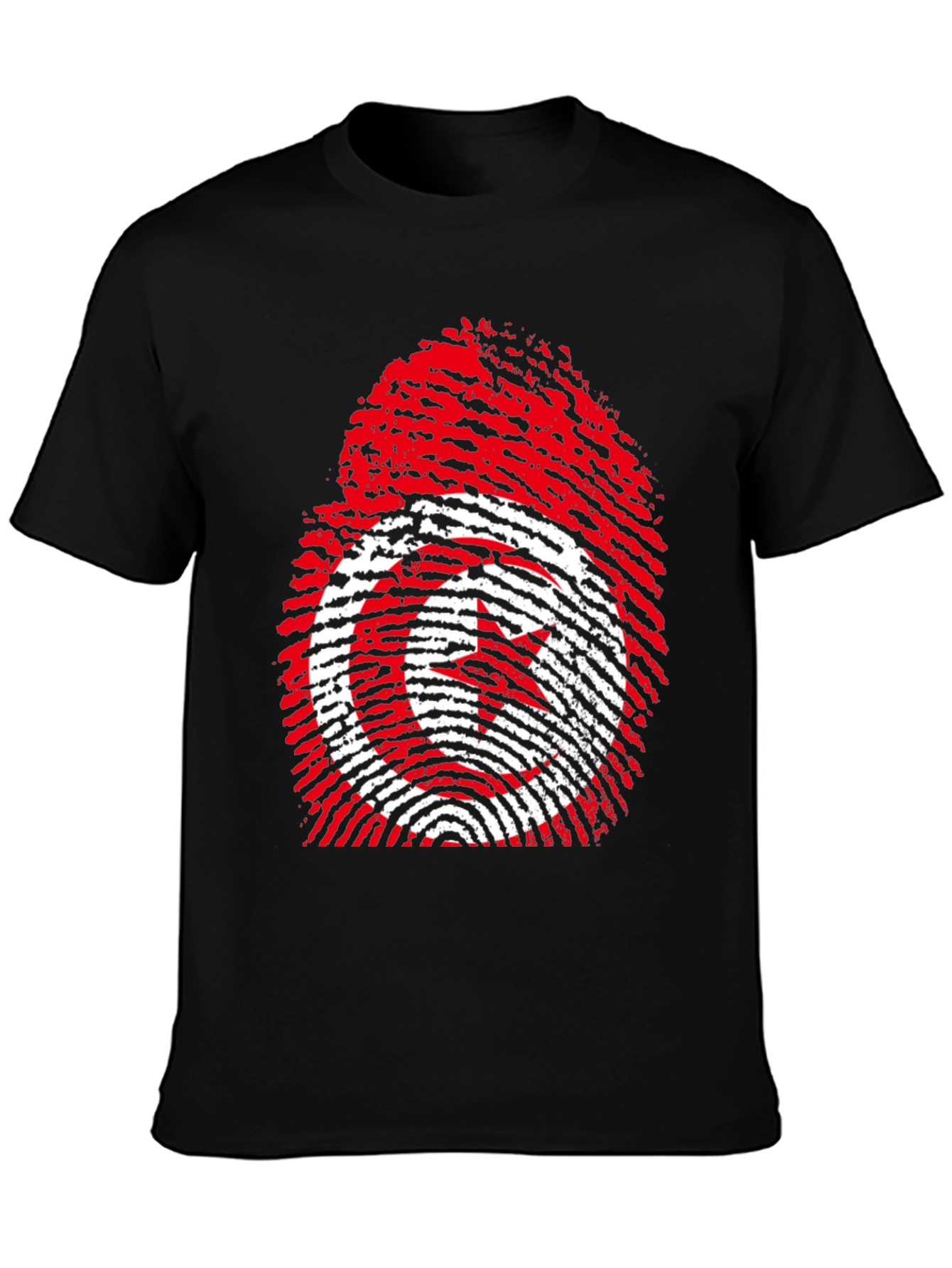 Tunisia Flag Fingerprint Graphic T-Shirt