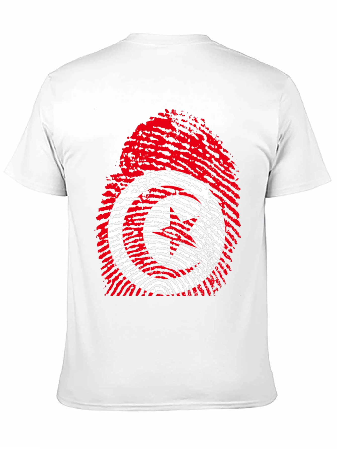 Tunisia Flag Fingerprint Graphic T-Shirt