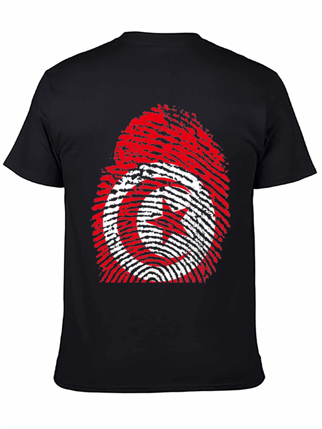 Tunisia Flag Fingerprint Graphic T-Shirt