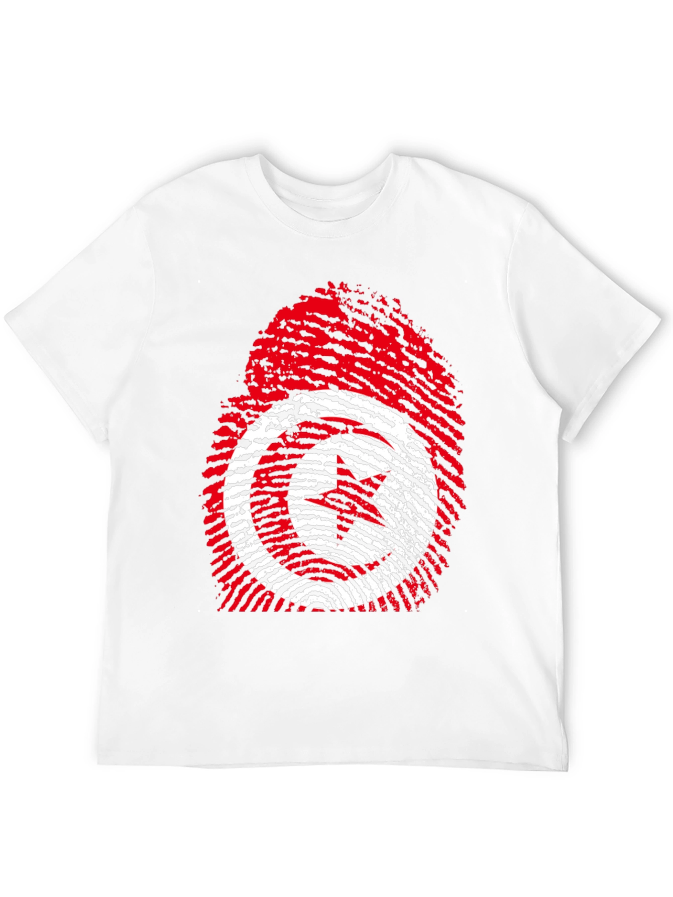 Tunisia Flag Fingerprint Graphic T-Shirt