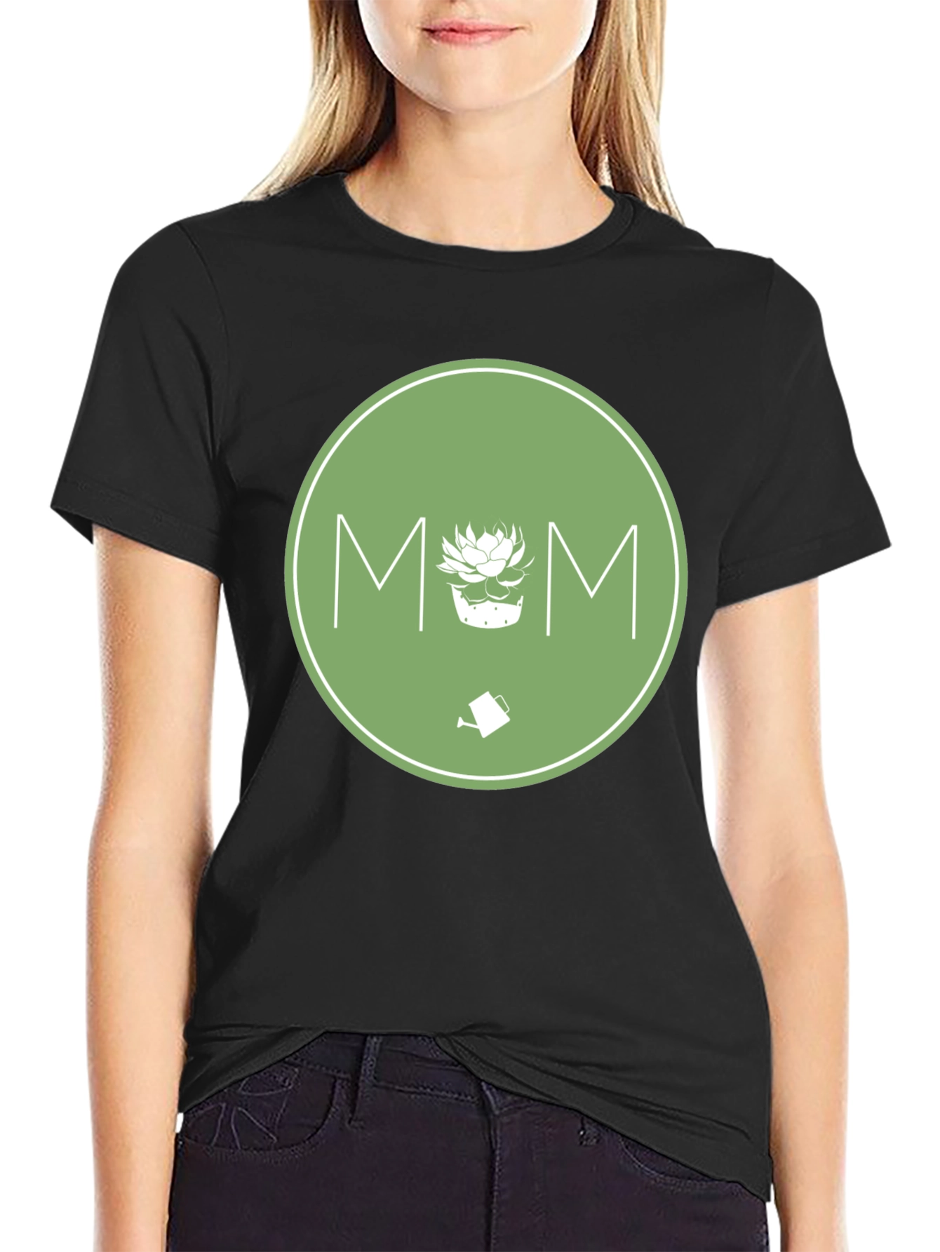 Gardening Mom T-Shirt - Green Circle Design