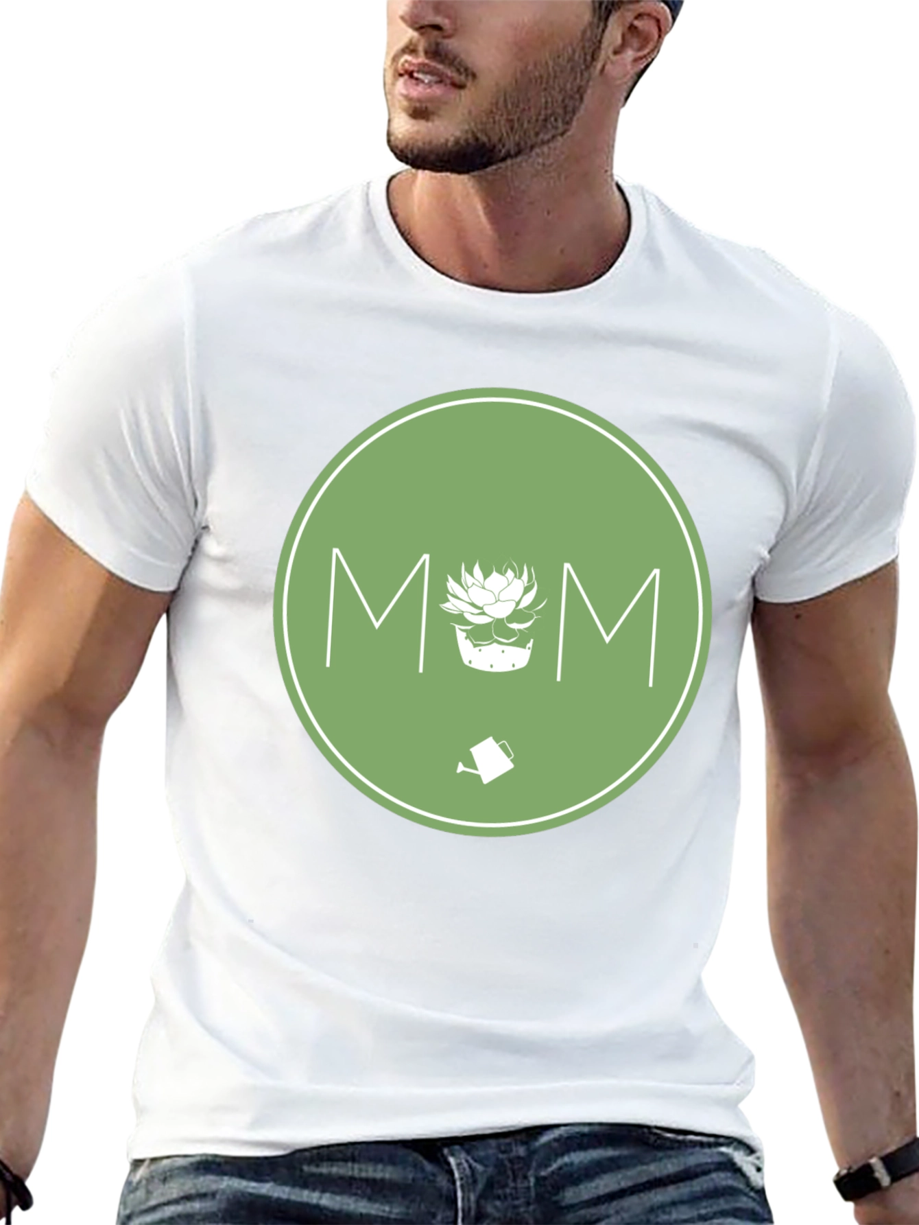 Gardening Mom T-Shirt - Green Circle Design