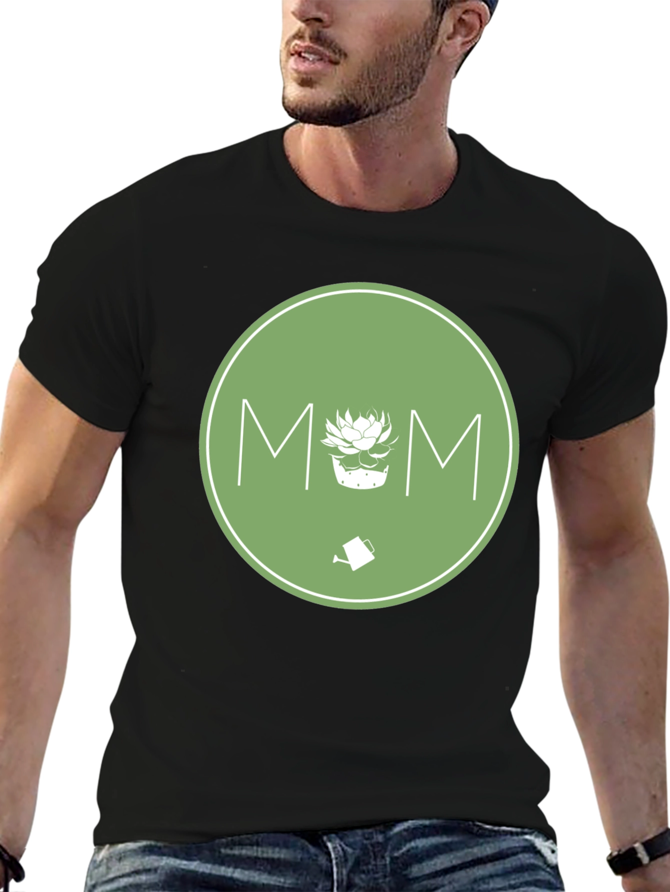 Gardening Mom T-Shirt - Green Circle Design
