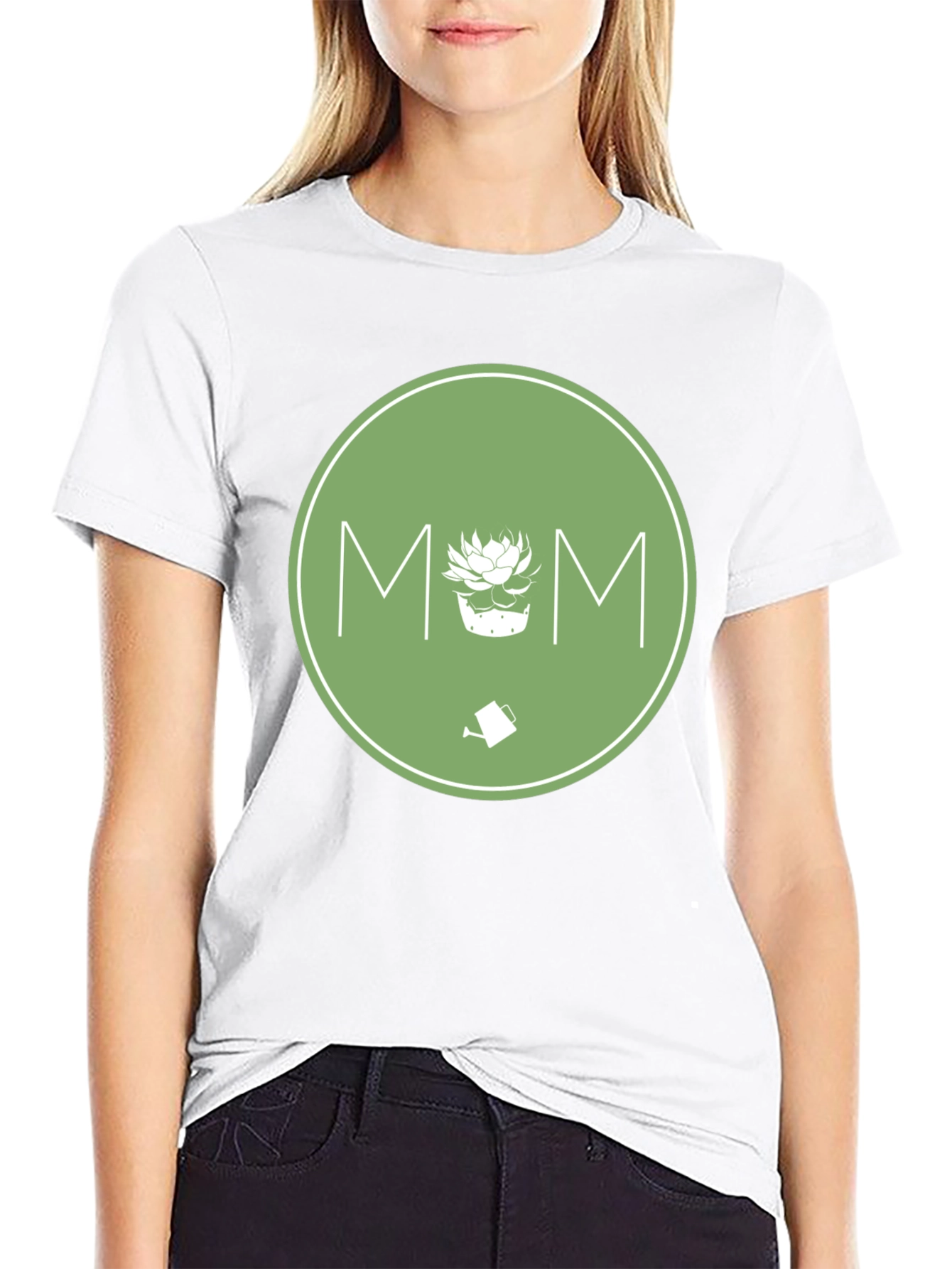 Gardening Mom T-Shirt - Green Circle Design