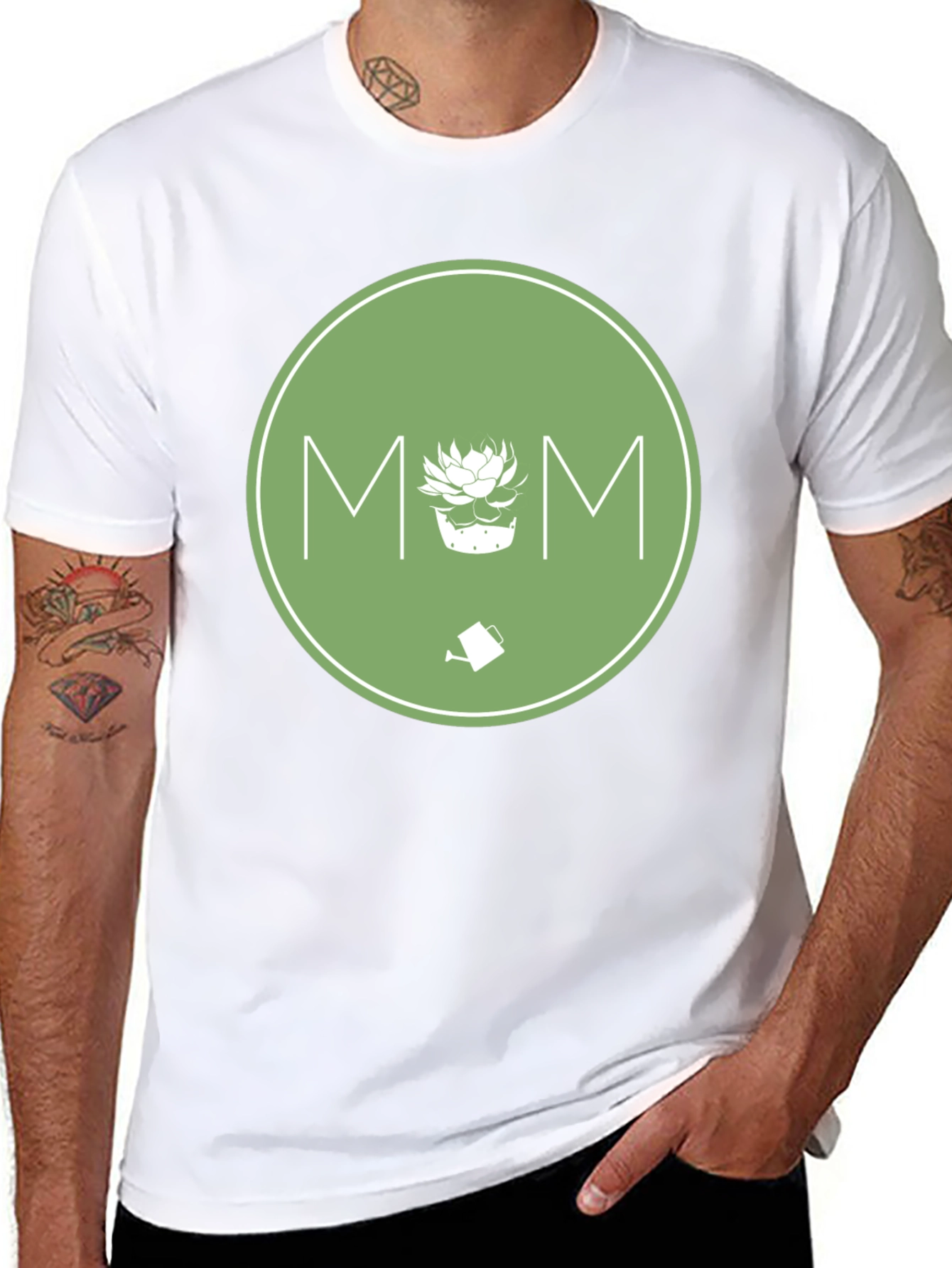 Gardening Mom T-Shirt - Green Circle Design