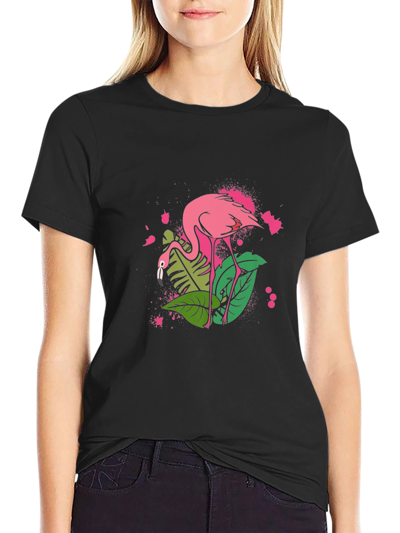 Tropical Flamingo Graphic T-Shirt