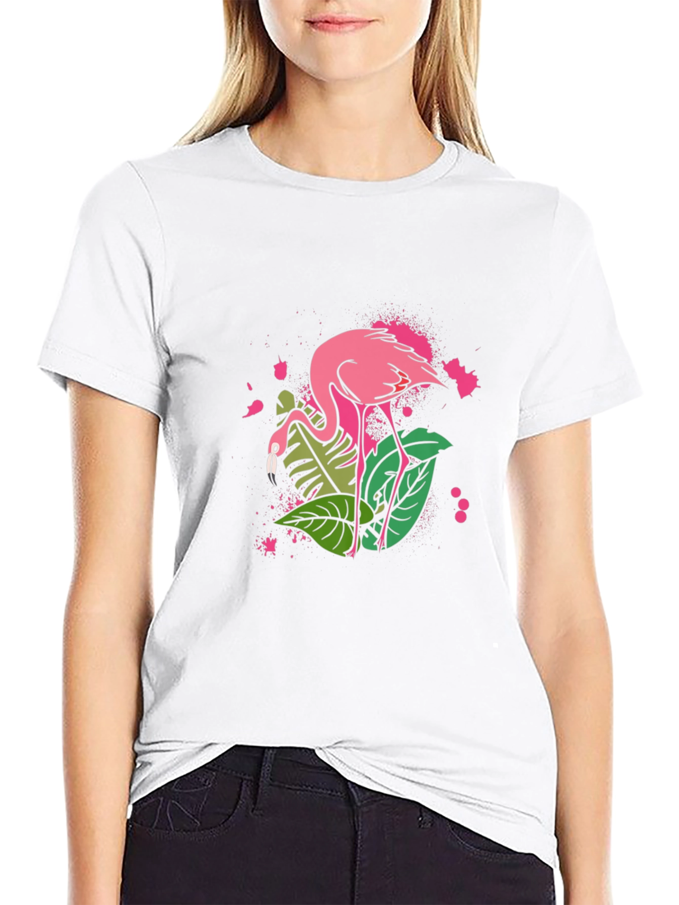 Tropical Flamingo Graphic T-Shirt