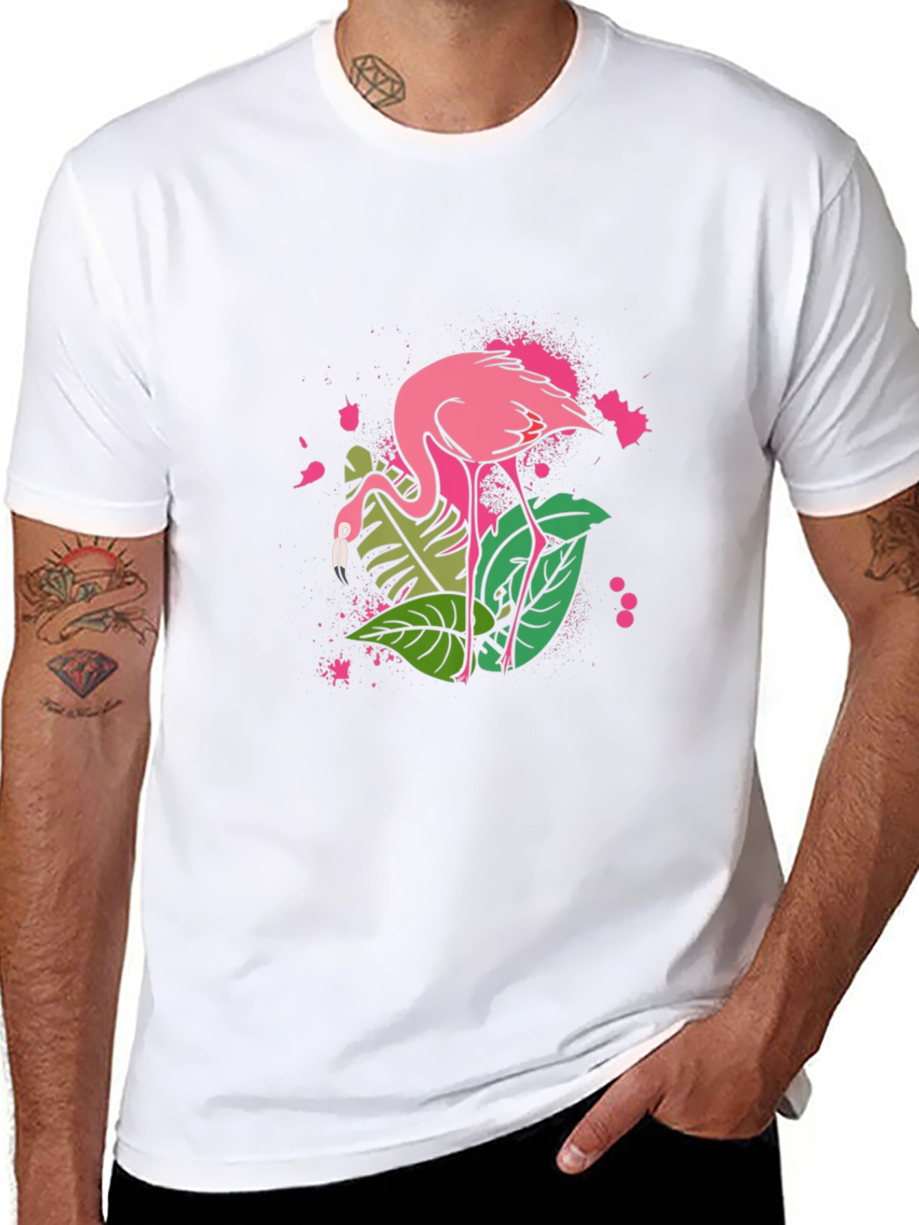 Tropical Flamingo Graphic T-Shirt