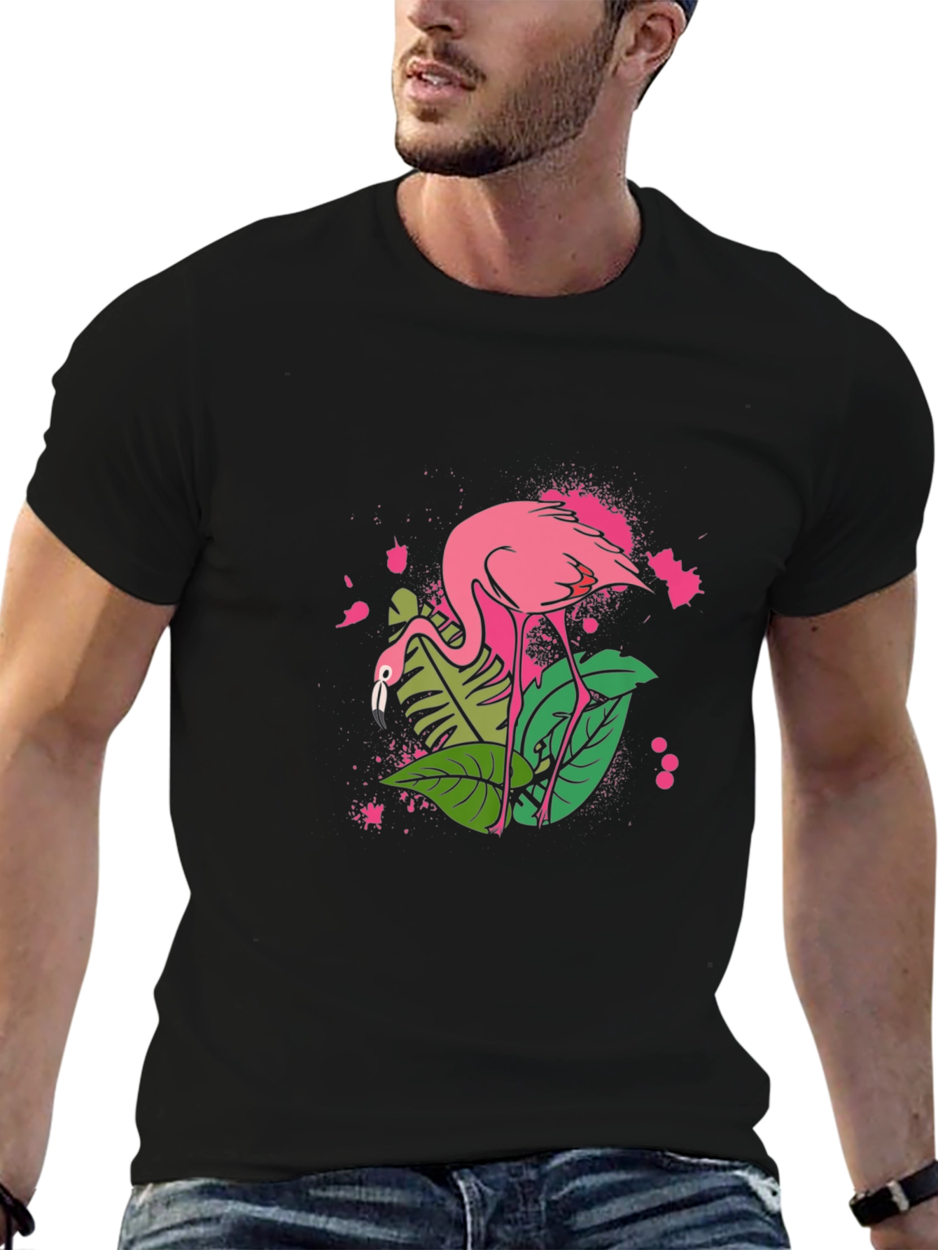 Tropical Flamingo Graphic T-Shirt