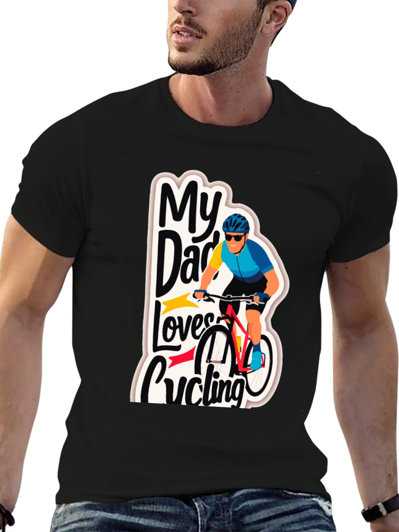 My Dad Loves Cycling Graphic T-Shirt