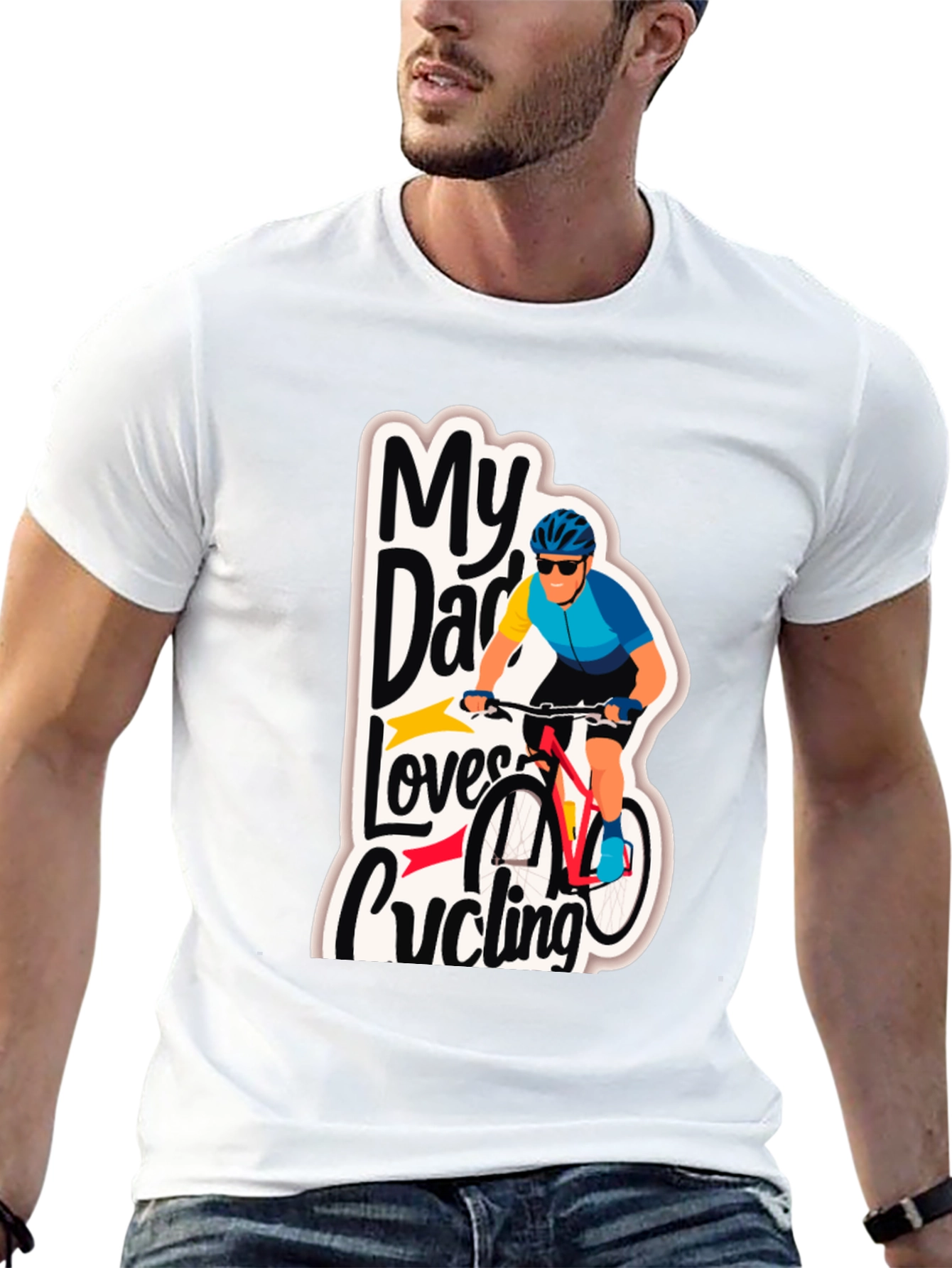 My Dad Loves Cycling Graphic T-Shirt