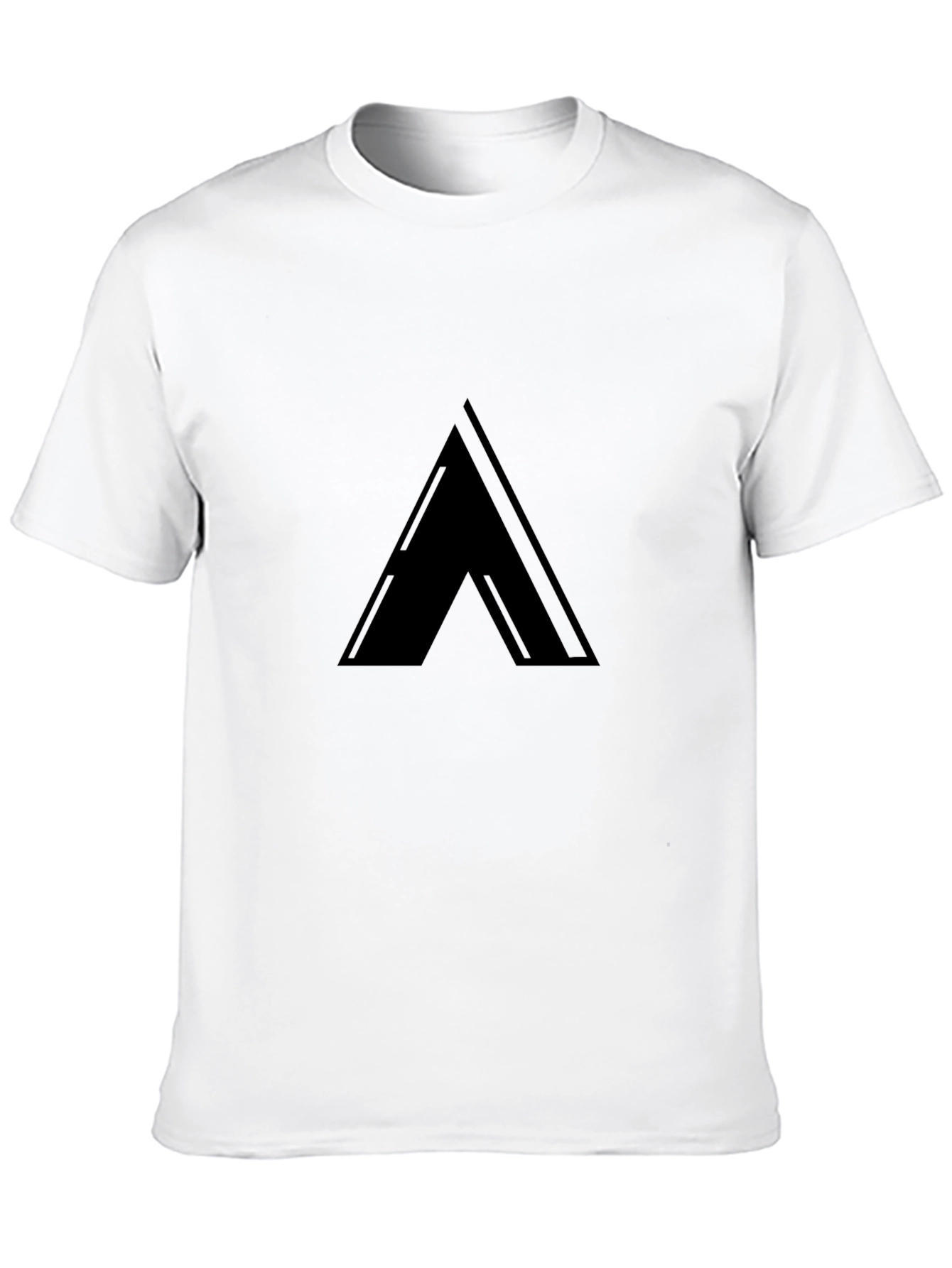 Sleek Black T-Shirt with Minimalist Triangle Design