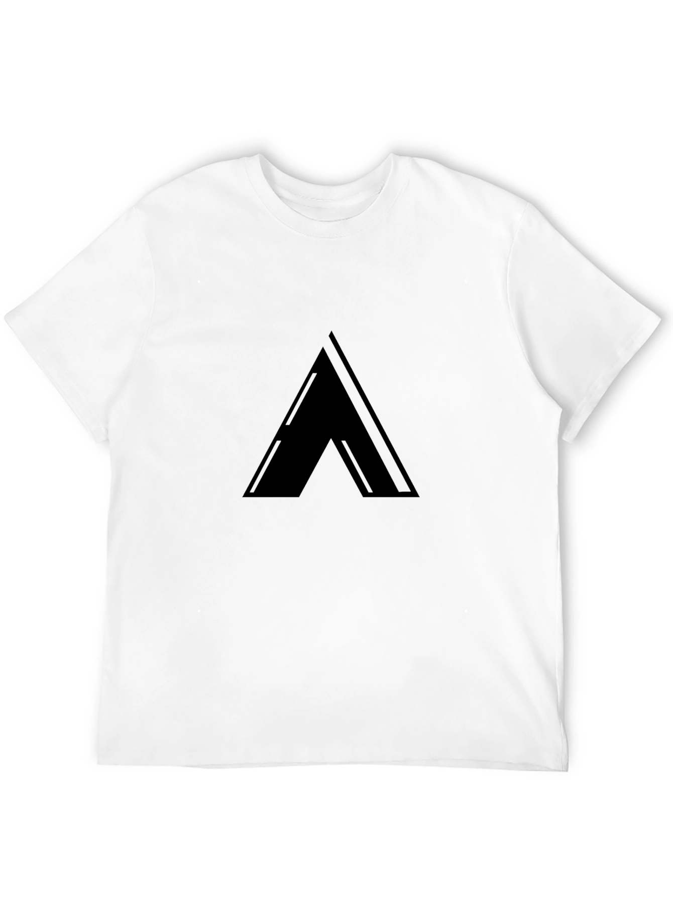 Sleek Black T-Shirt with Minimalist Triangle Design