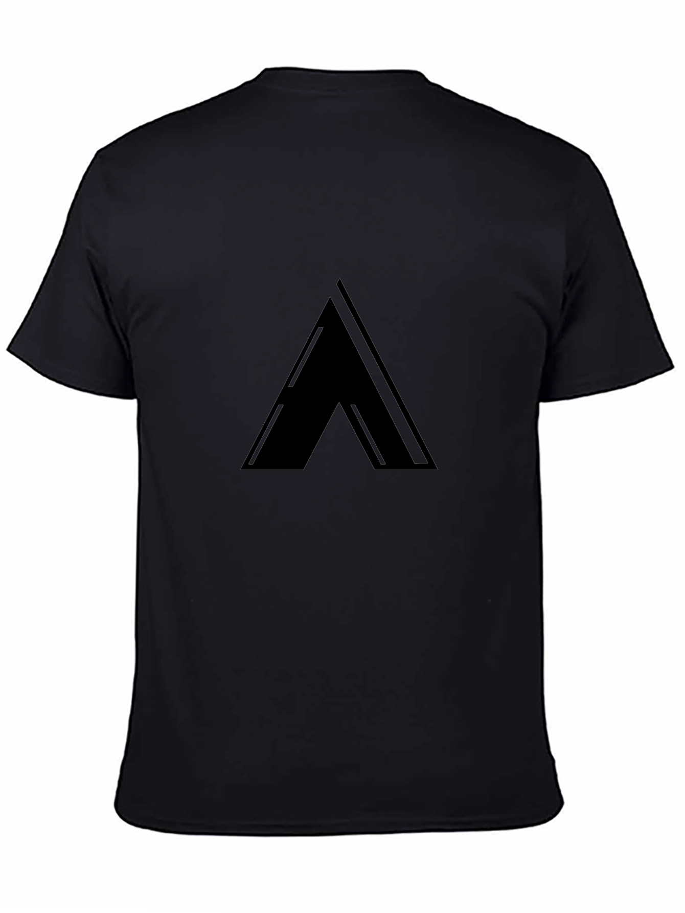 Sleek Black T-Shirt with Minimalist Triangle Design