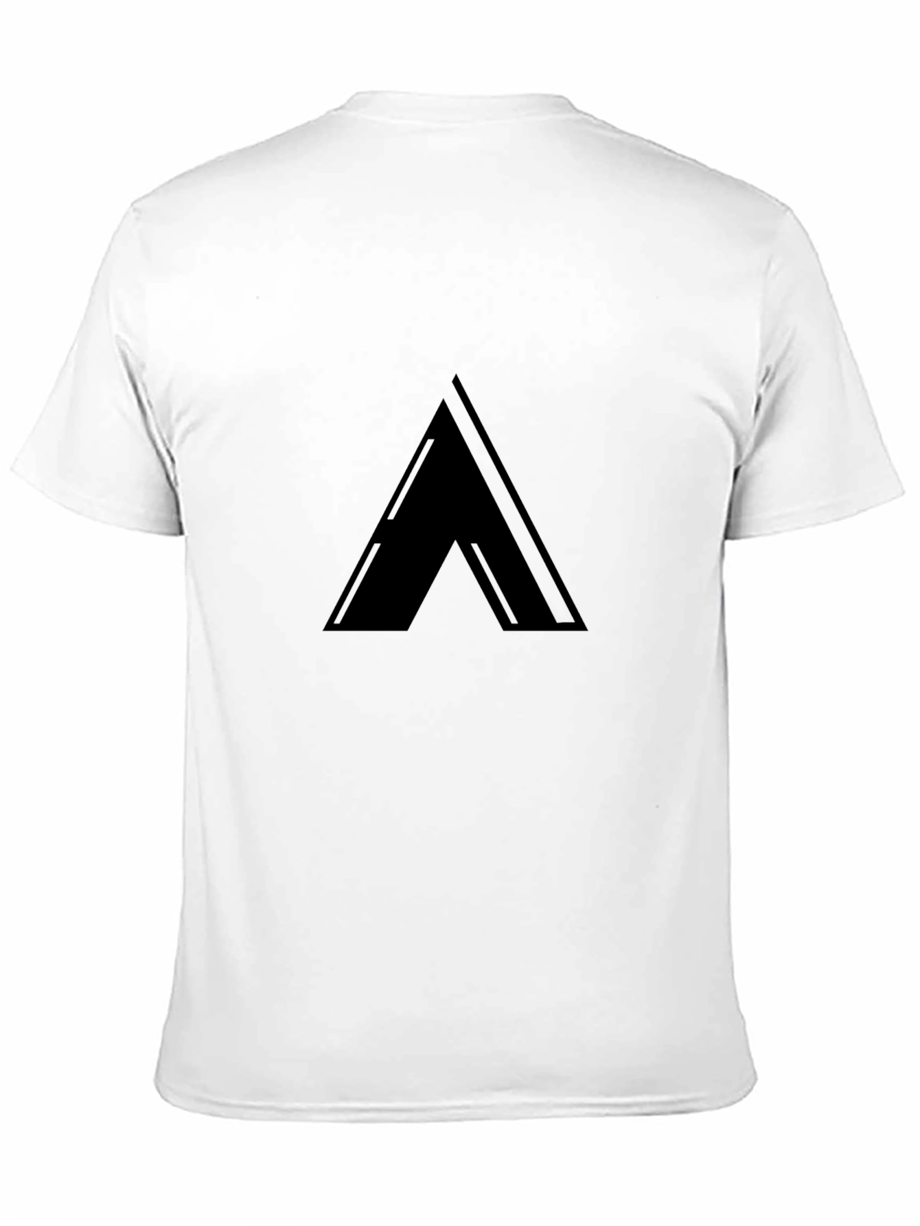 Sleek Black T-Shirt with Minimalist Triangle Design