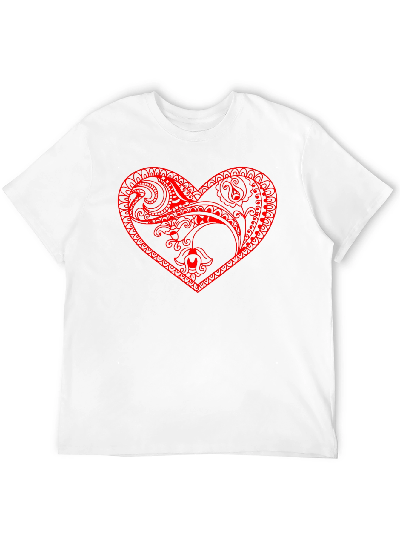 Black Tee with Red Heart Design