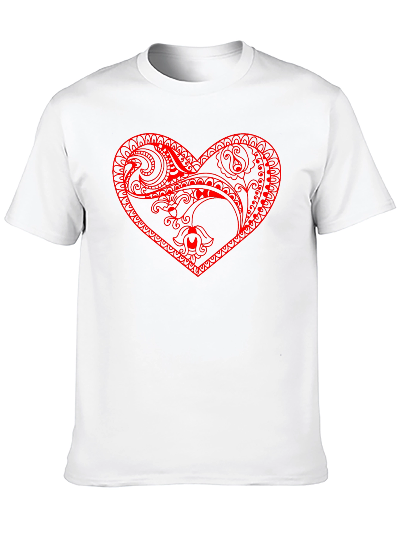 Black Tee with Red Heart Design