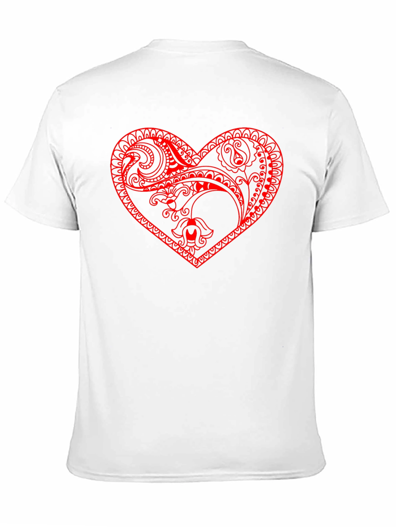 Black Tee with Red Heart Design