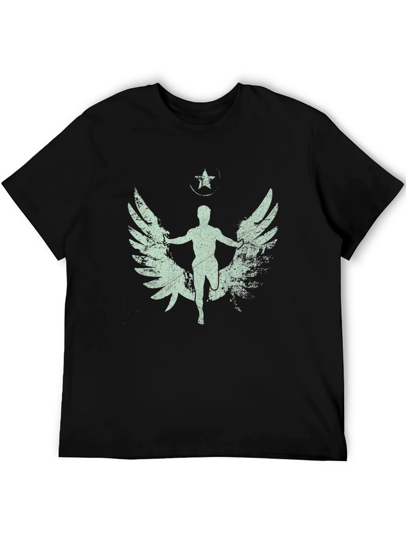 Winged Runner Graphic Tee - Black Cotton Blend