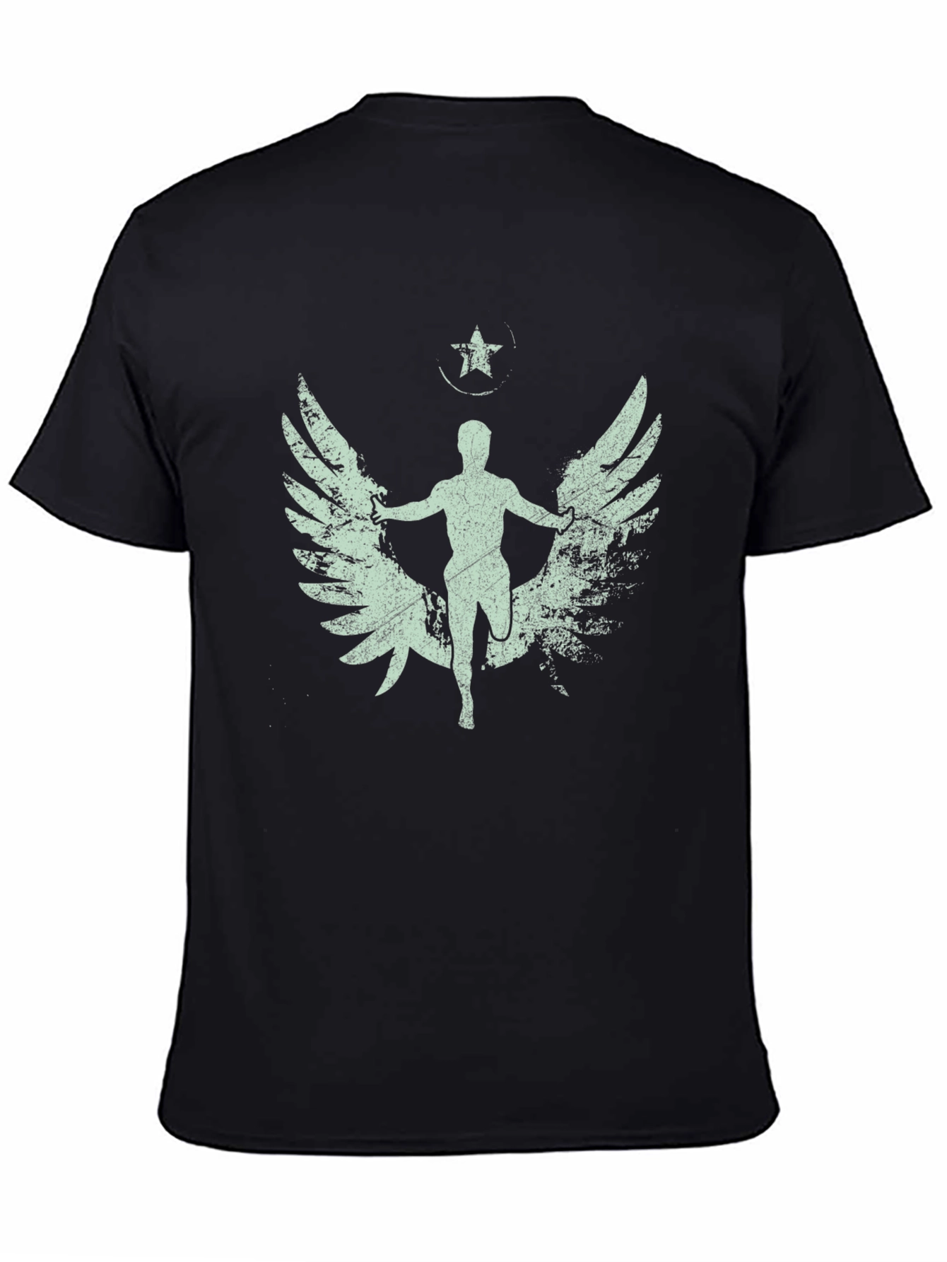 Winged Runner Graphic Tee - Black Cotton Blend