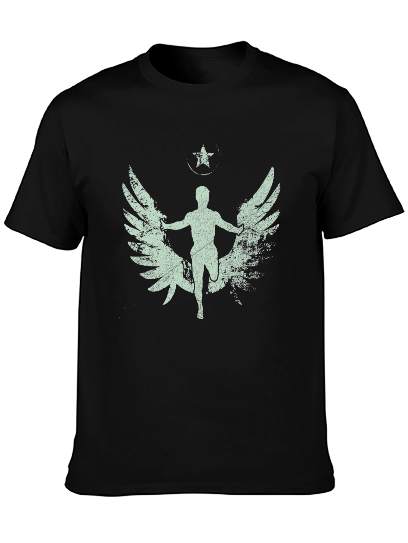 Winged Runner Graphic Tee - Black Cotton Blend