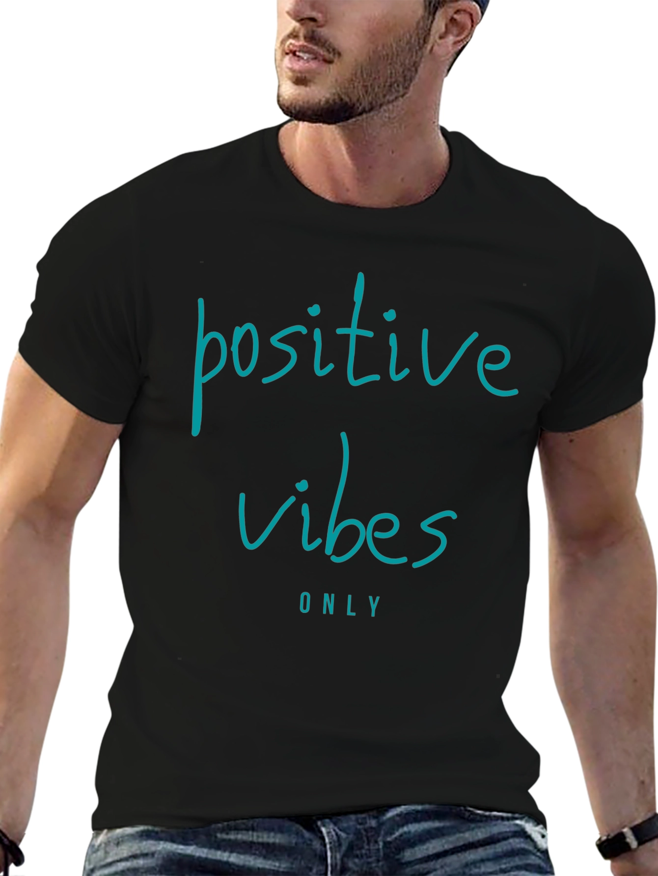 Positive Vibes Only Black Graphic Tee
