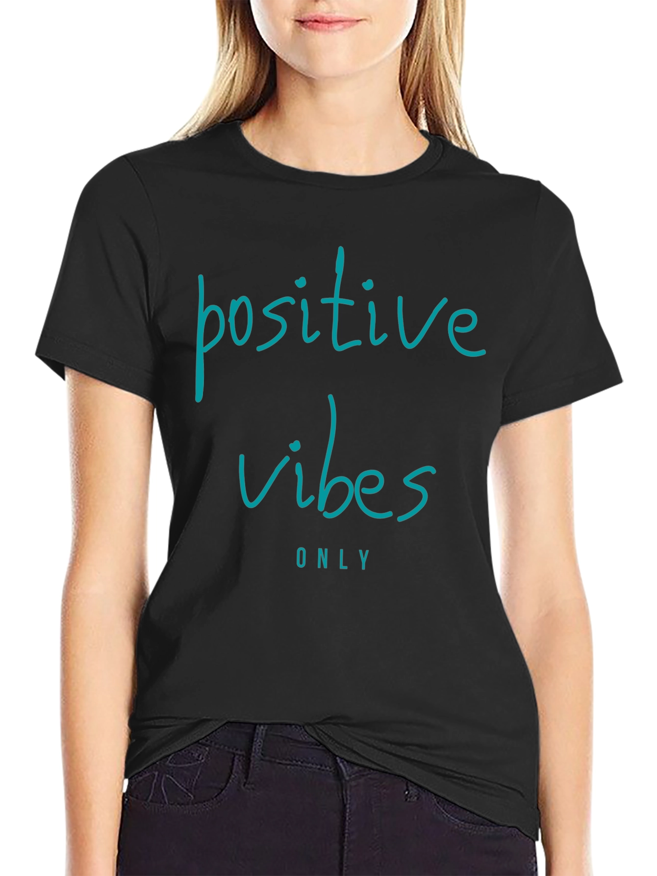 Positive Vibes Only Black Graphic Tee