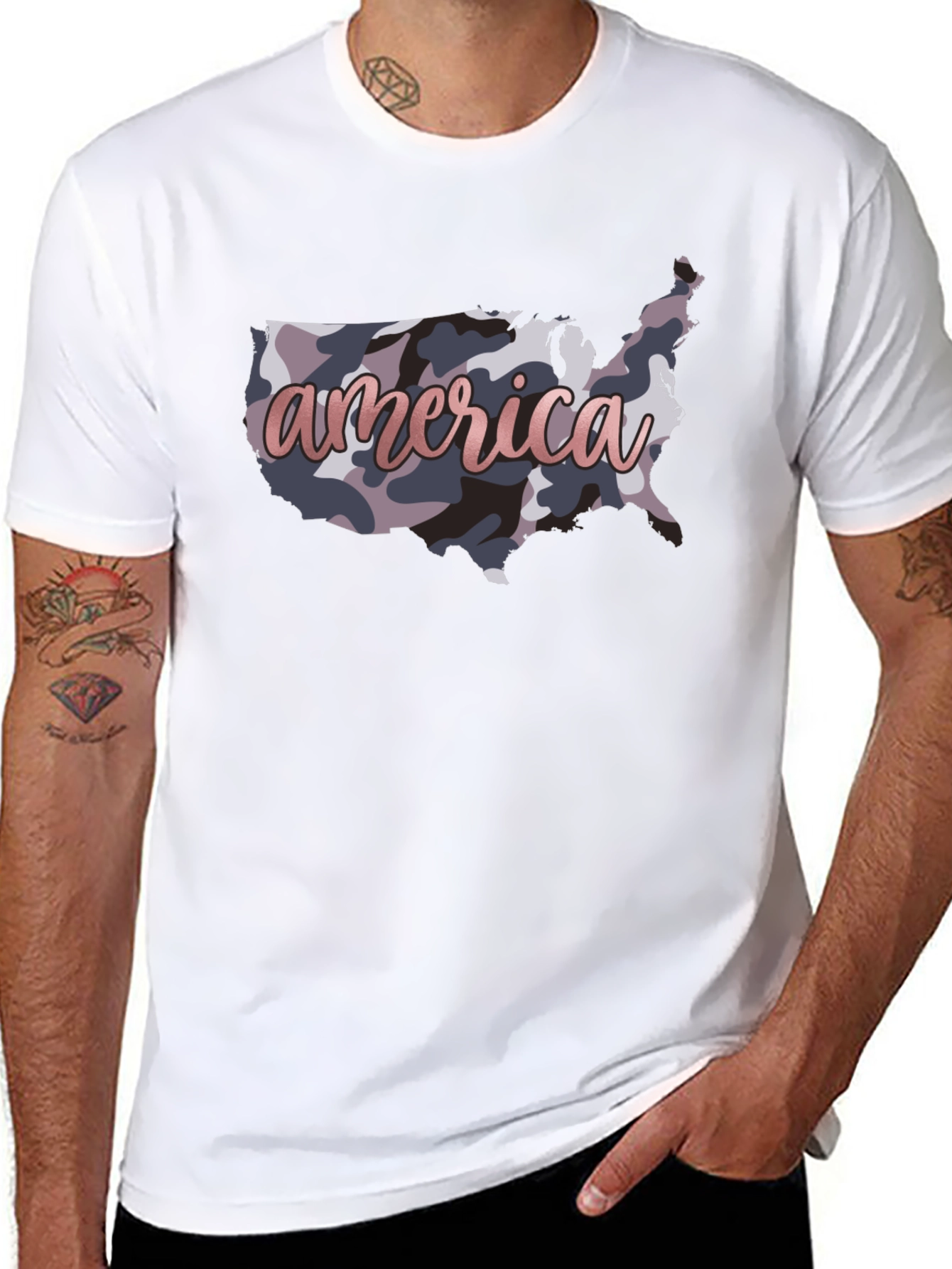 America Camo USA Map T-Shirt - Patriotic Pride