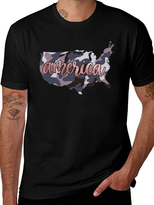 America Camo USA Map T-Shirt - Patriotic Pride