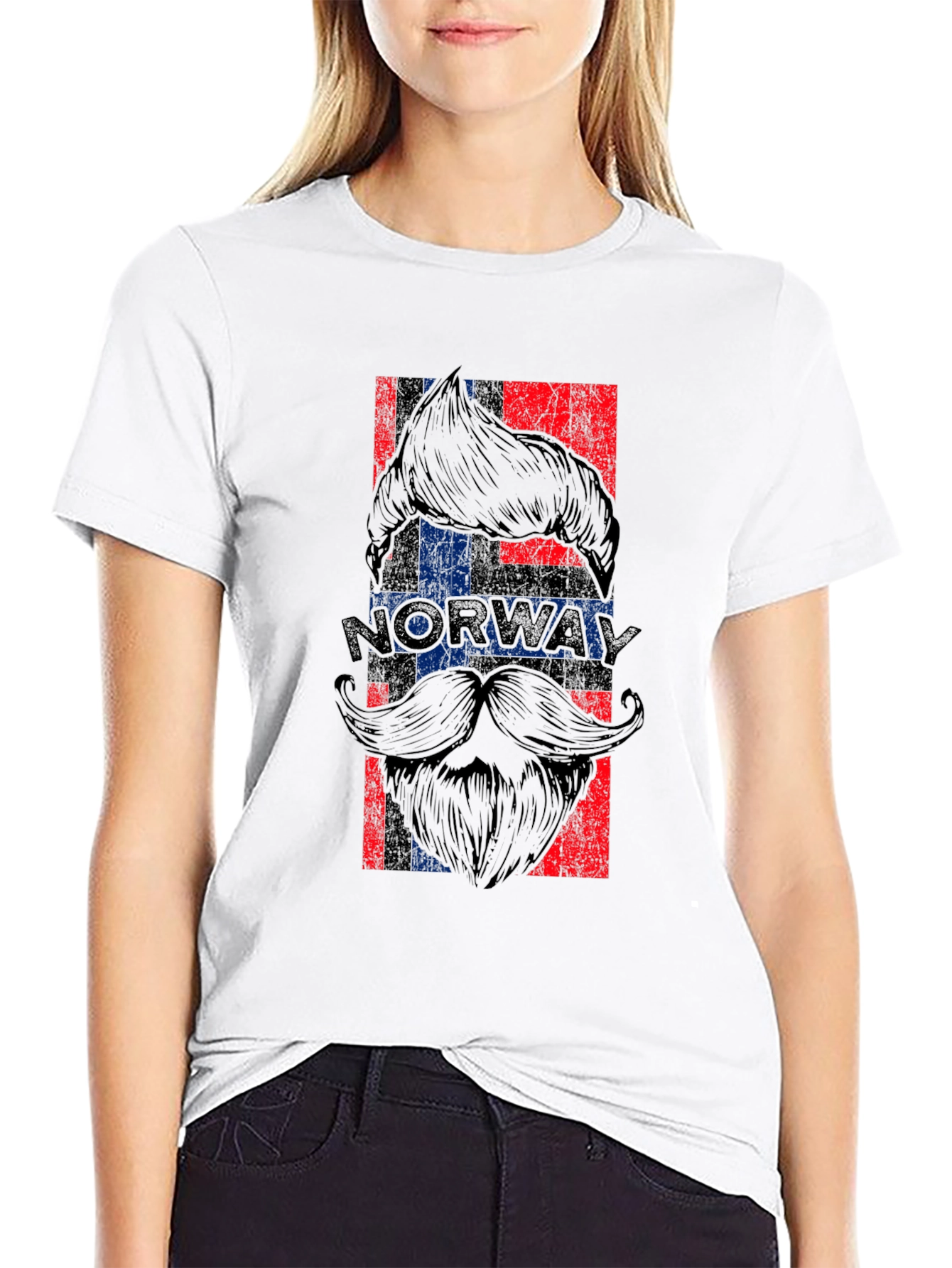 Norway Flag Beard Graphic T-Shirt