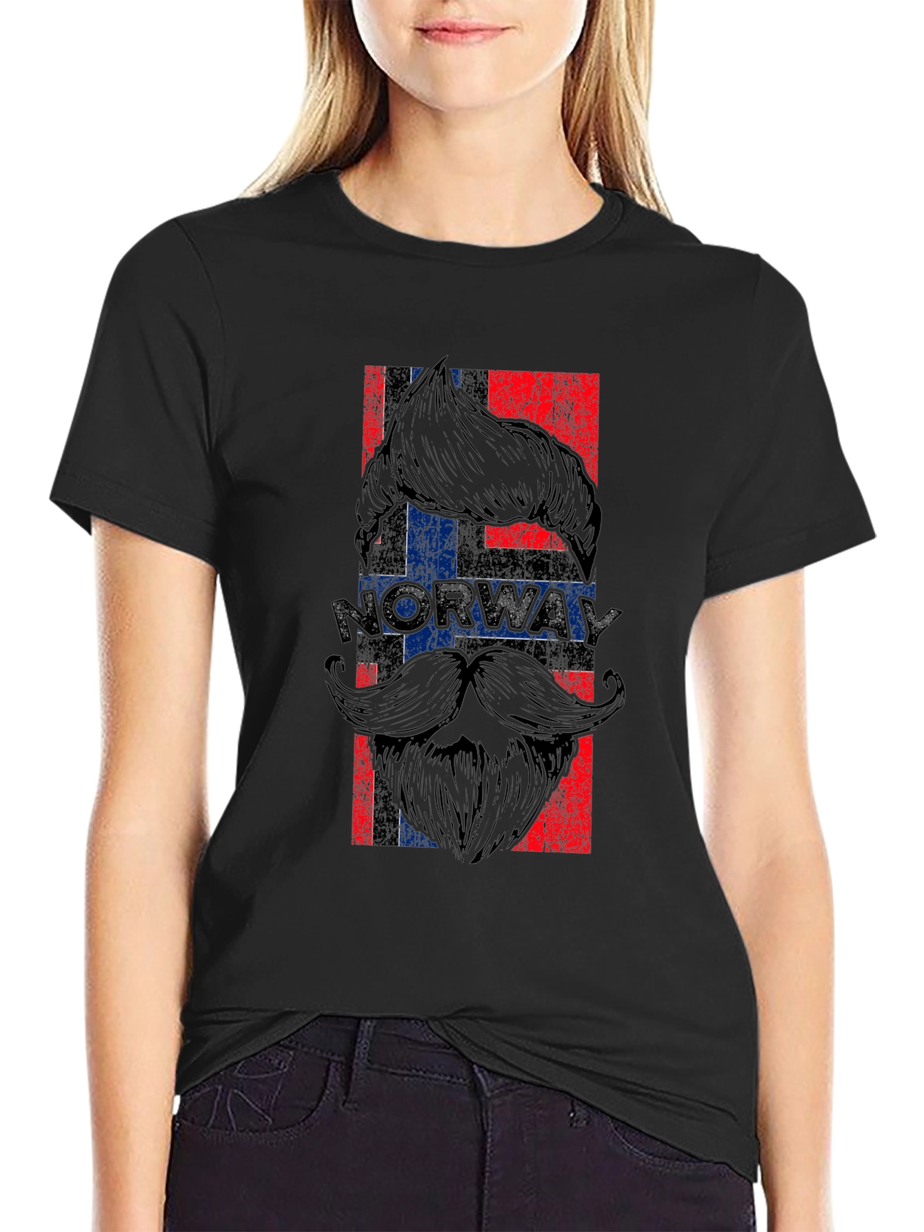 Norway Flag Beard Graphic T-Shirt