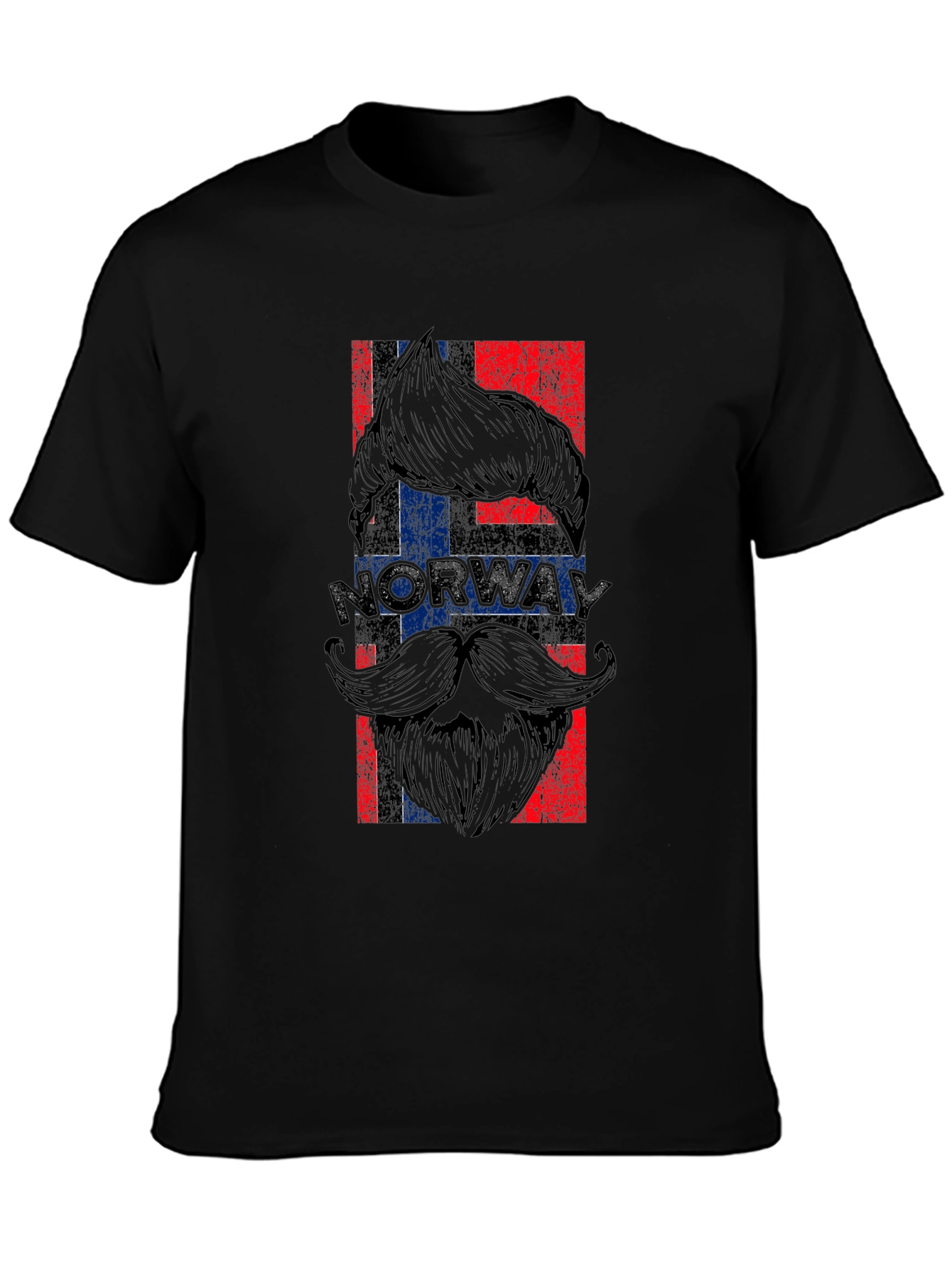 Norway Flag Beard Graphic T-Shirt