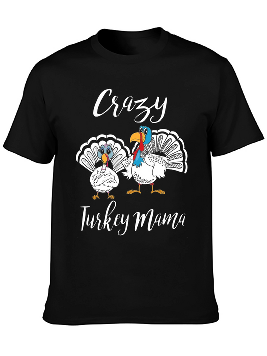 Crazy Turkey Mama Black T-Shirt