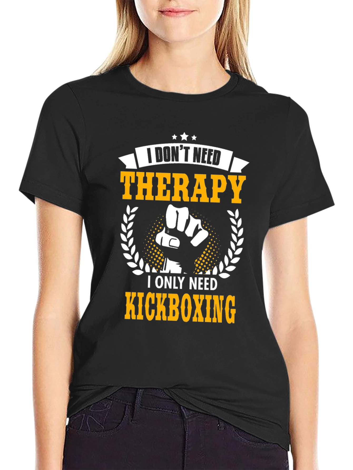 Kickboxing Therapy T-Shirt - Funny Workout Tee