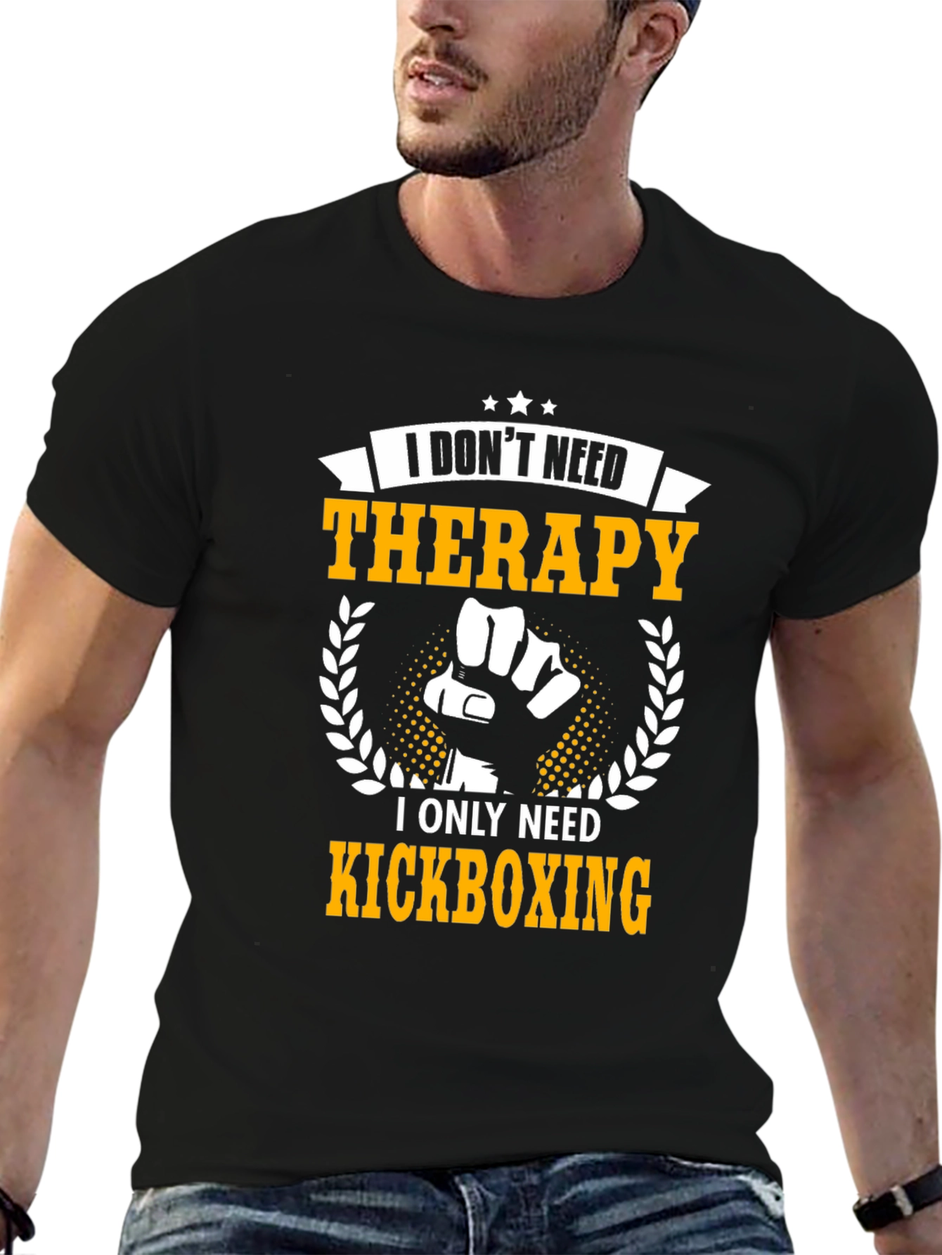 Kickboxing Therapy T-Shirt - Funny Workout Tee