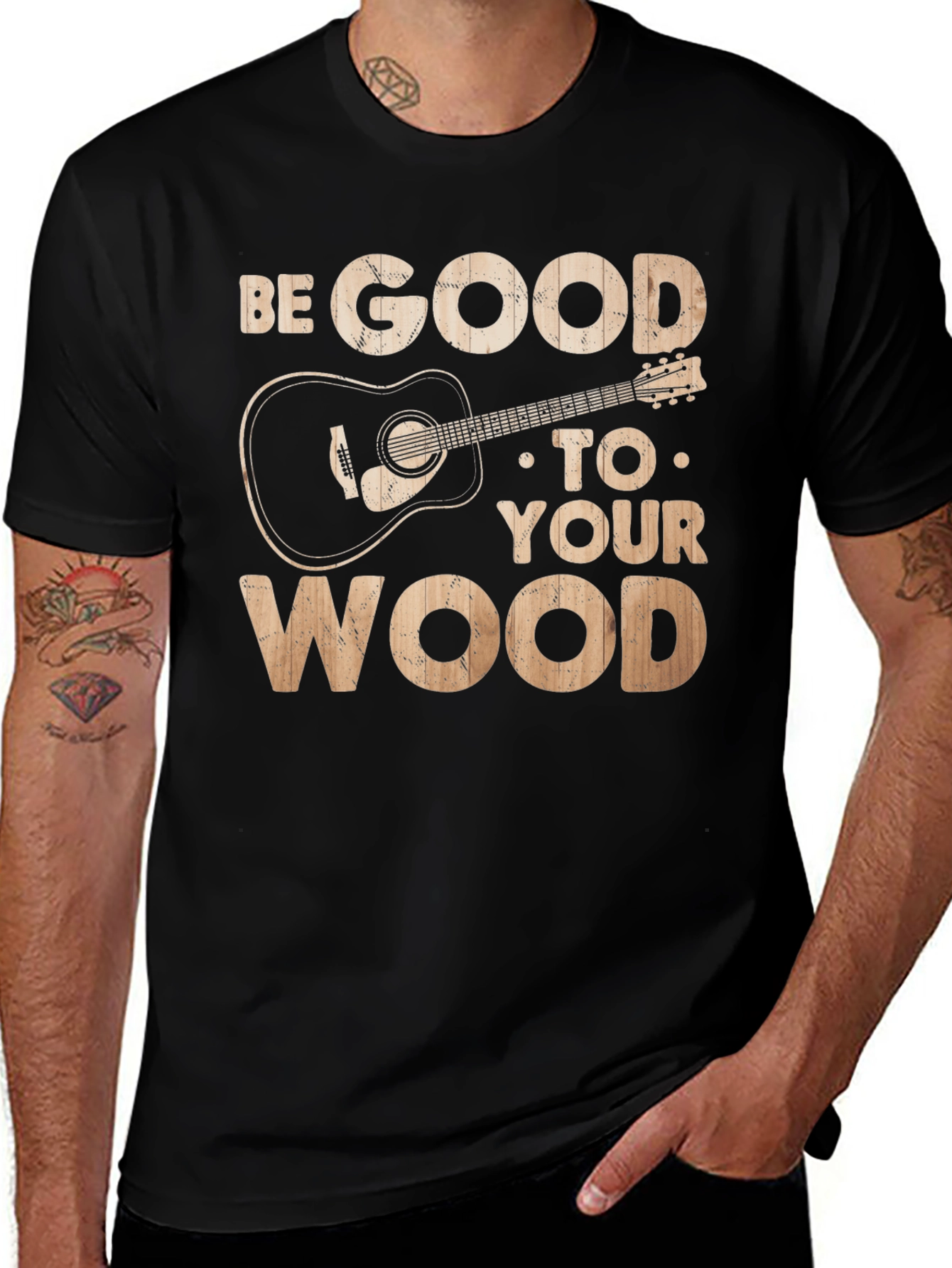 Be Good To Your Wood Guitar Graphic Tee