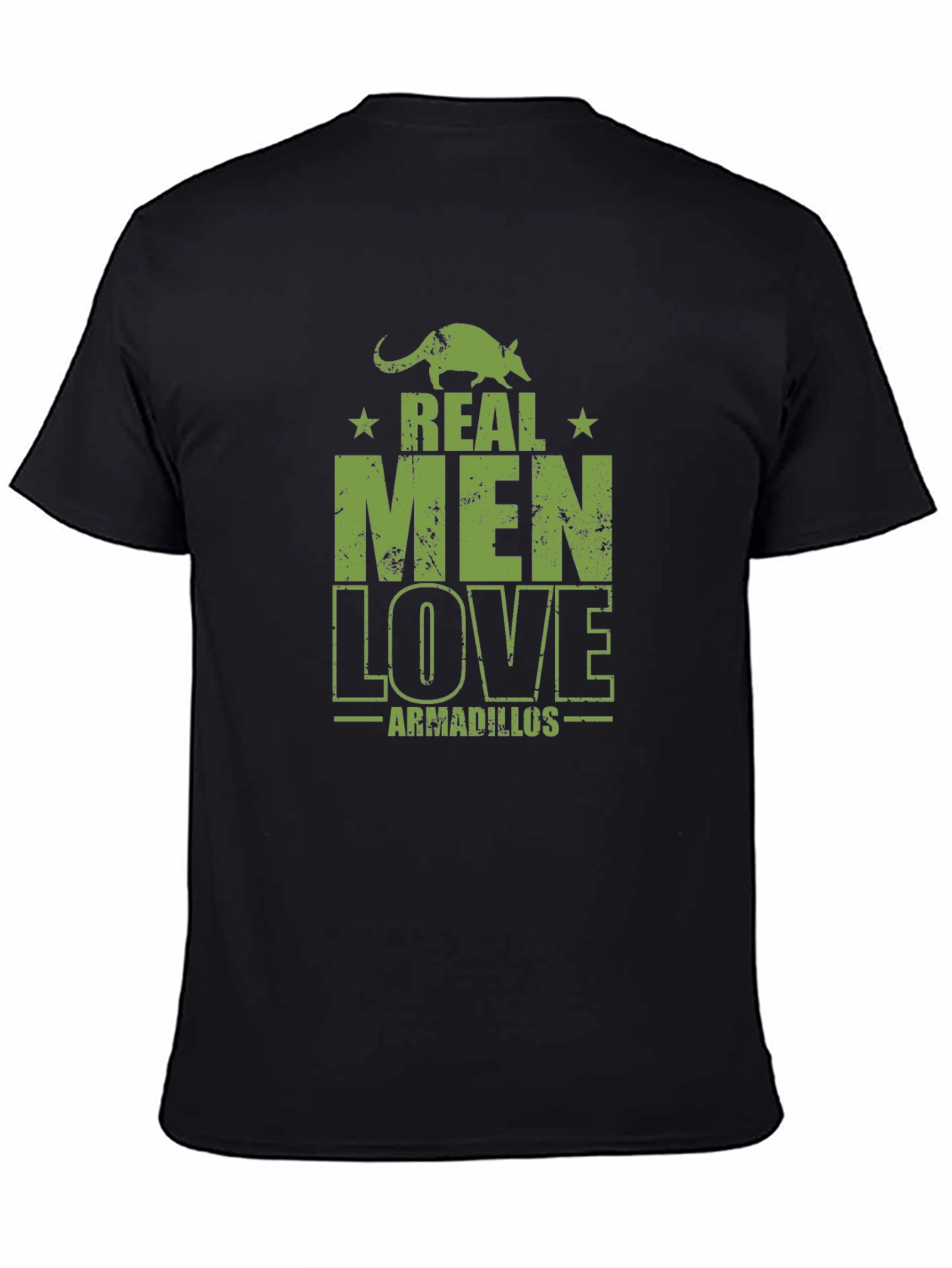 Real Men Love Armadillos Black Graphic Tee